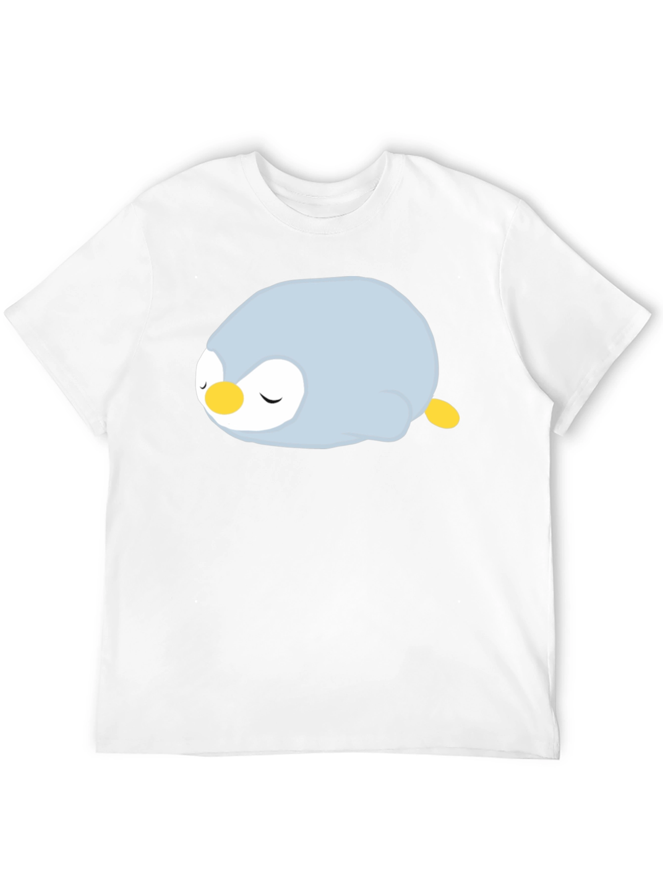 Cute Sleeping Penguin Graphic Black T-Shirt