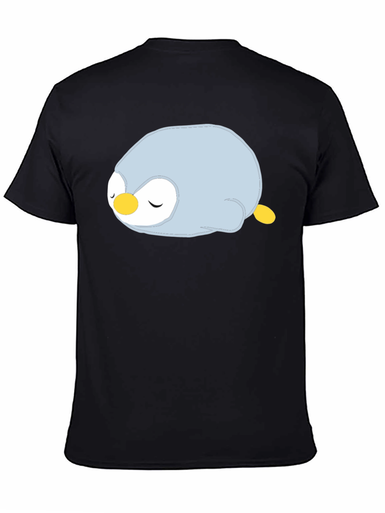 Cute Sleeping Penguin Graphic Black T-Shirt