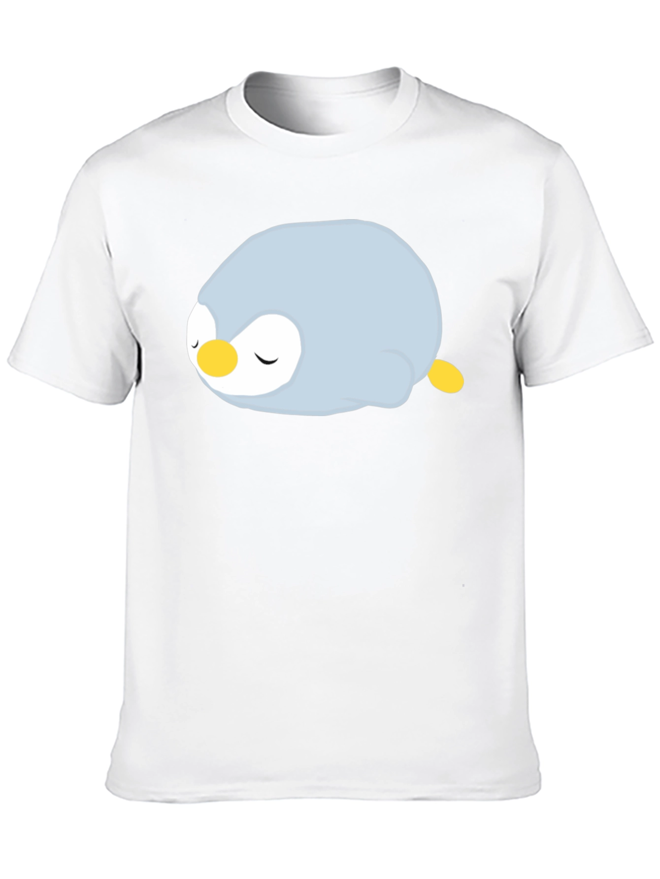 Cute Sleeping Penguin Graphic Black T-Shirt
