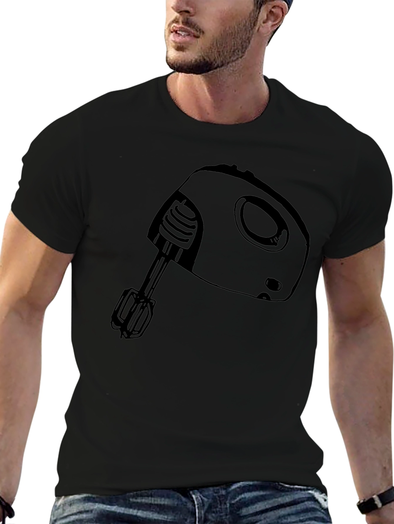 Hand Mixer Graphic Tee - Black Crew Neck