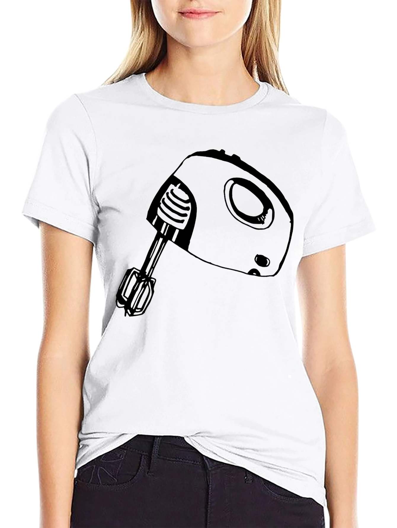 Hand Mixer Graphic Tee - Black Crew Neck