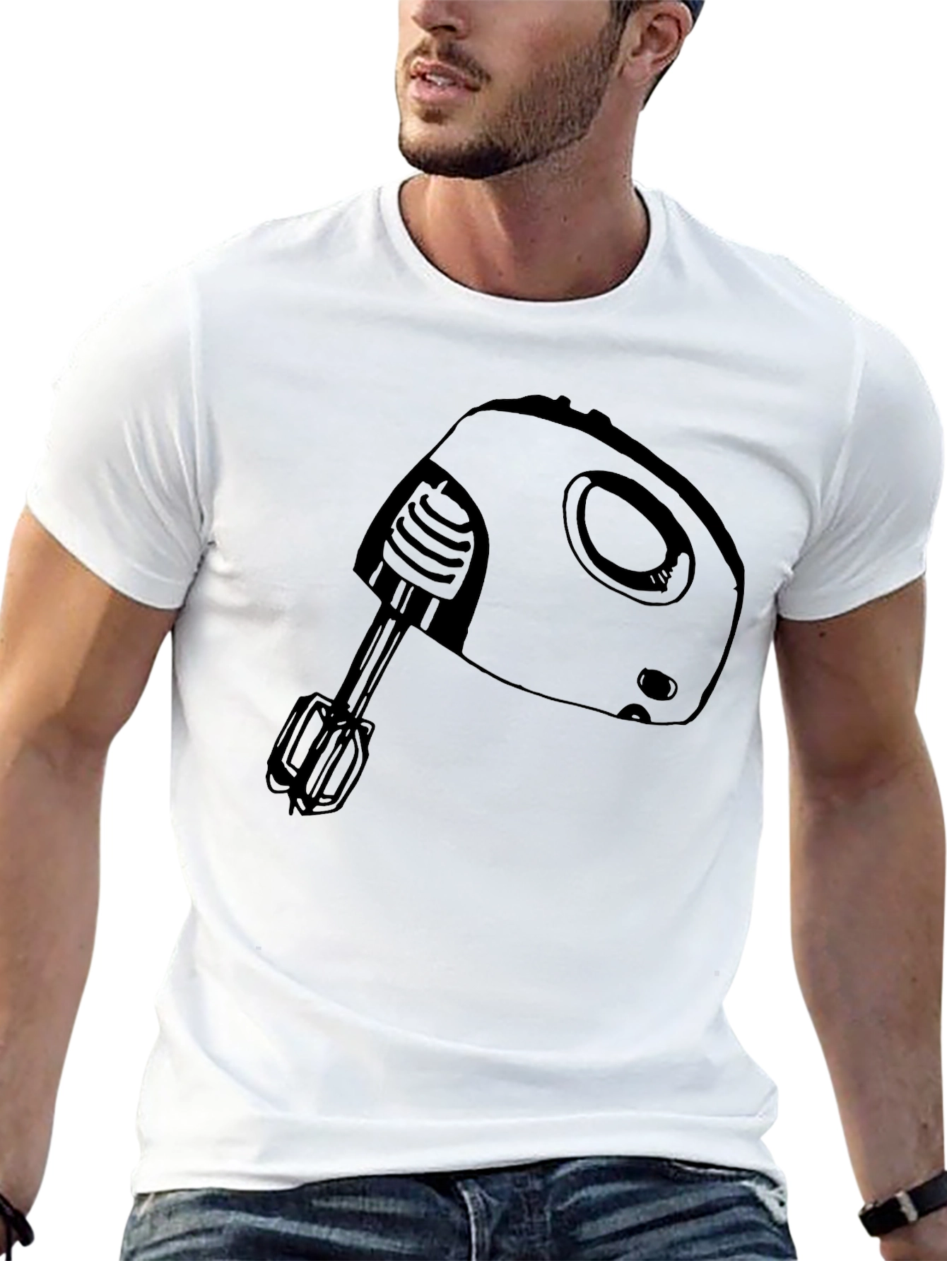 Hand Mixer Graphic Tee - Black Crew Neck