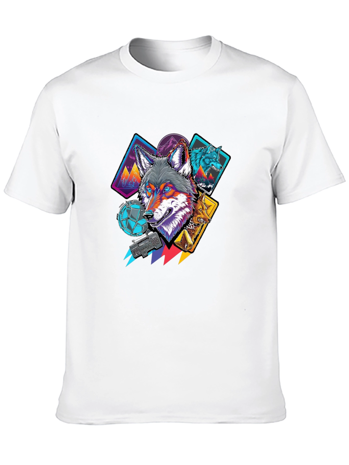 Wolf Graphic Print Black Tee