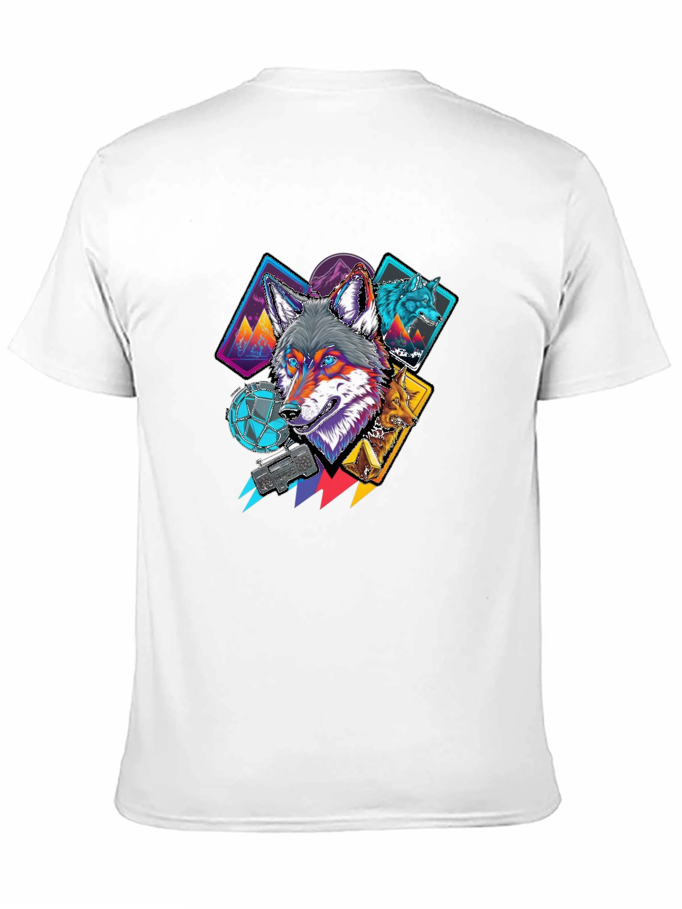 Wolf Graphic Print Black Tee