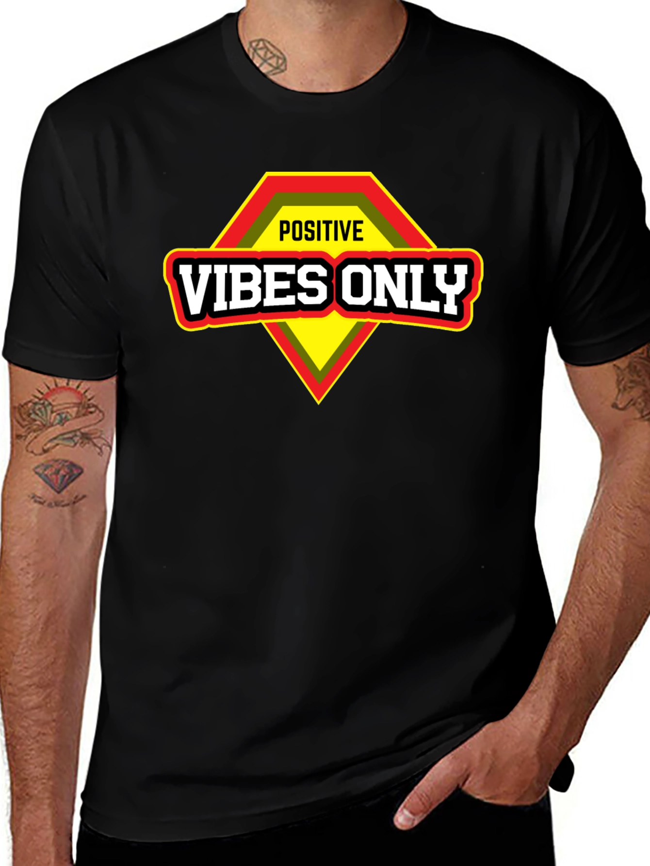 Positive Vibes Only Graphic T-Shirt - Motivational Design
