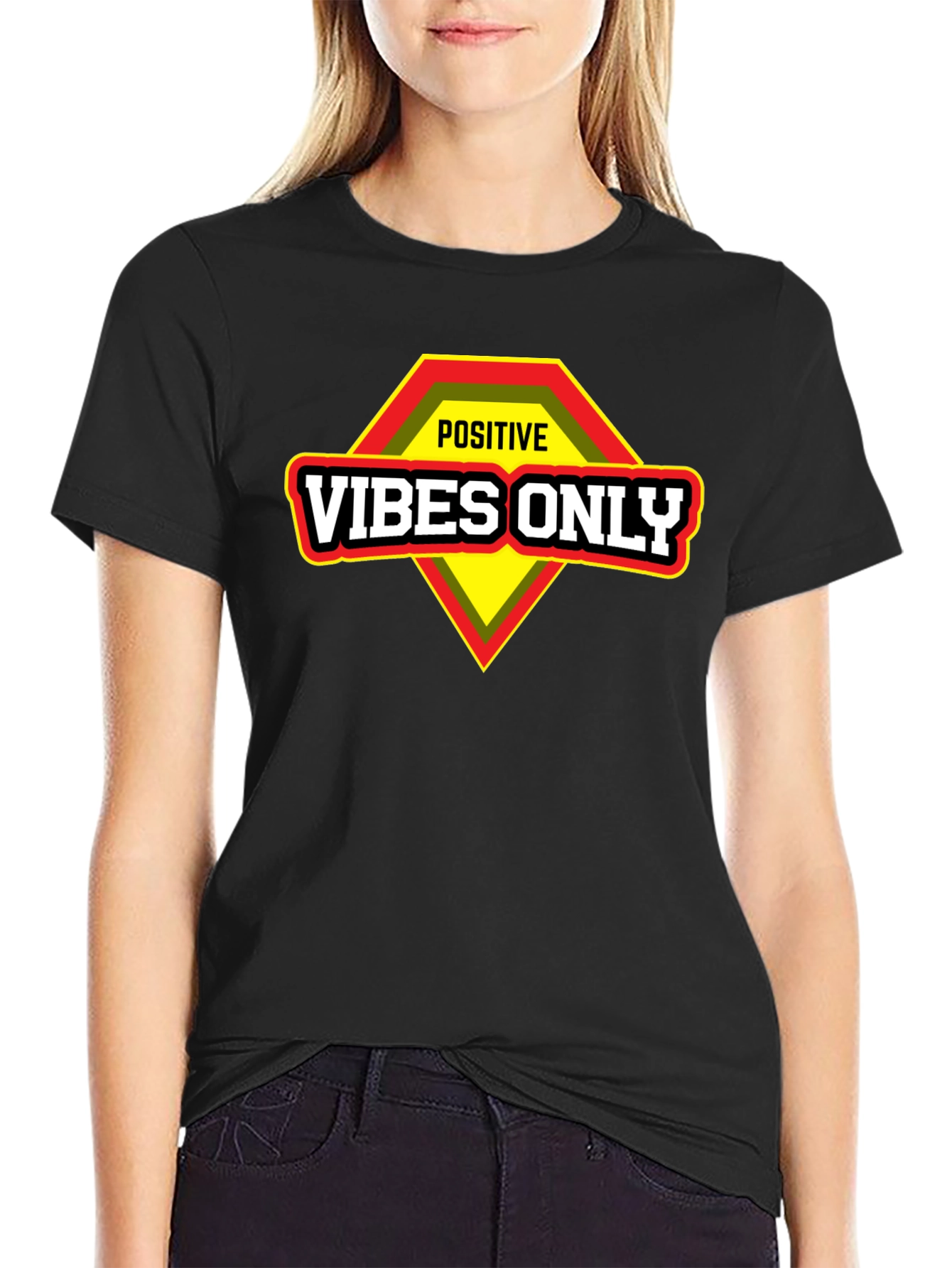Positive Vibes Only Graphic T-Shirt - Motivational Design