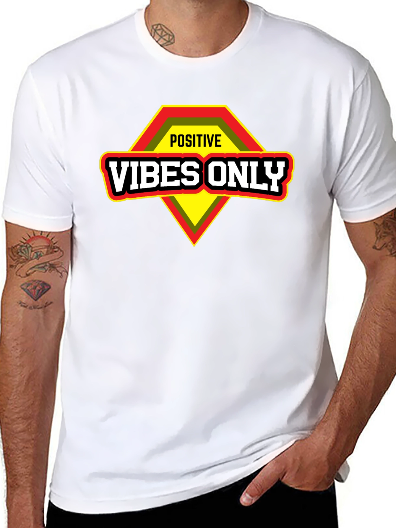 Positive Vibes Only Graphic T-Shirt - Motivational Design