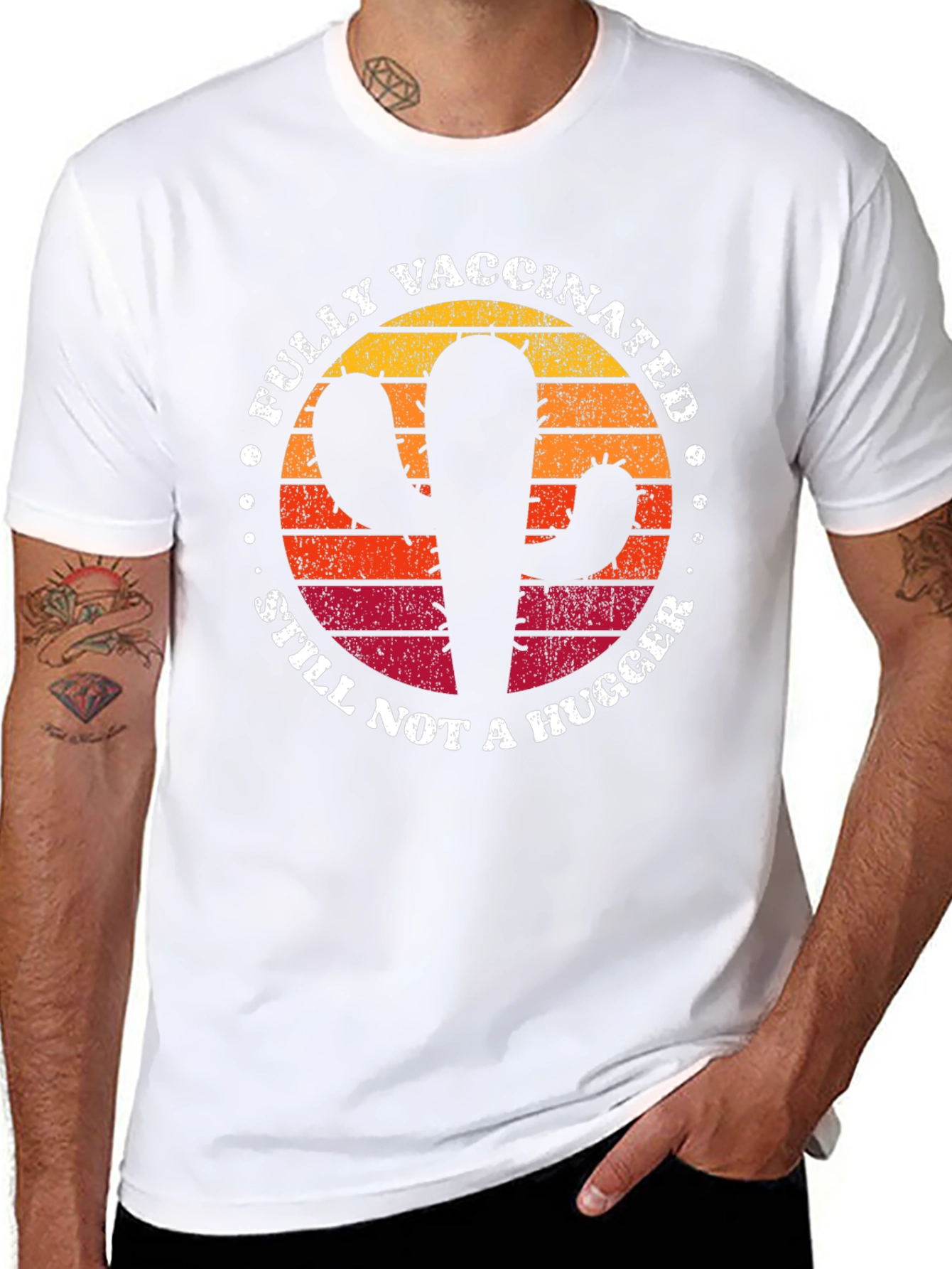 Fully Vaccinated Cactus T-Shirt - Still Not a Hugger