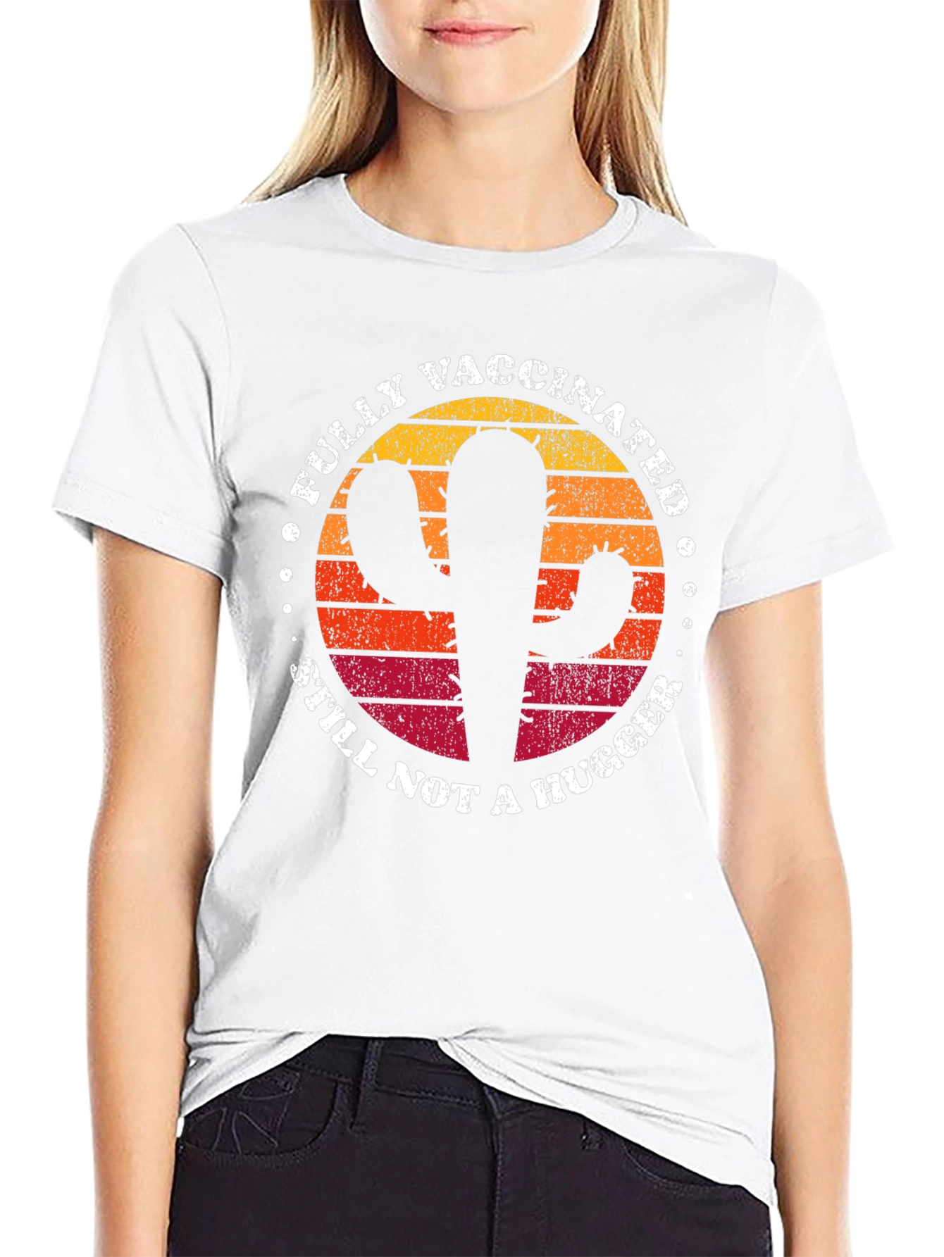 Fully Vaccinated Cactus T-Shirt - Still Not a Hugger