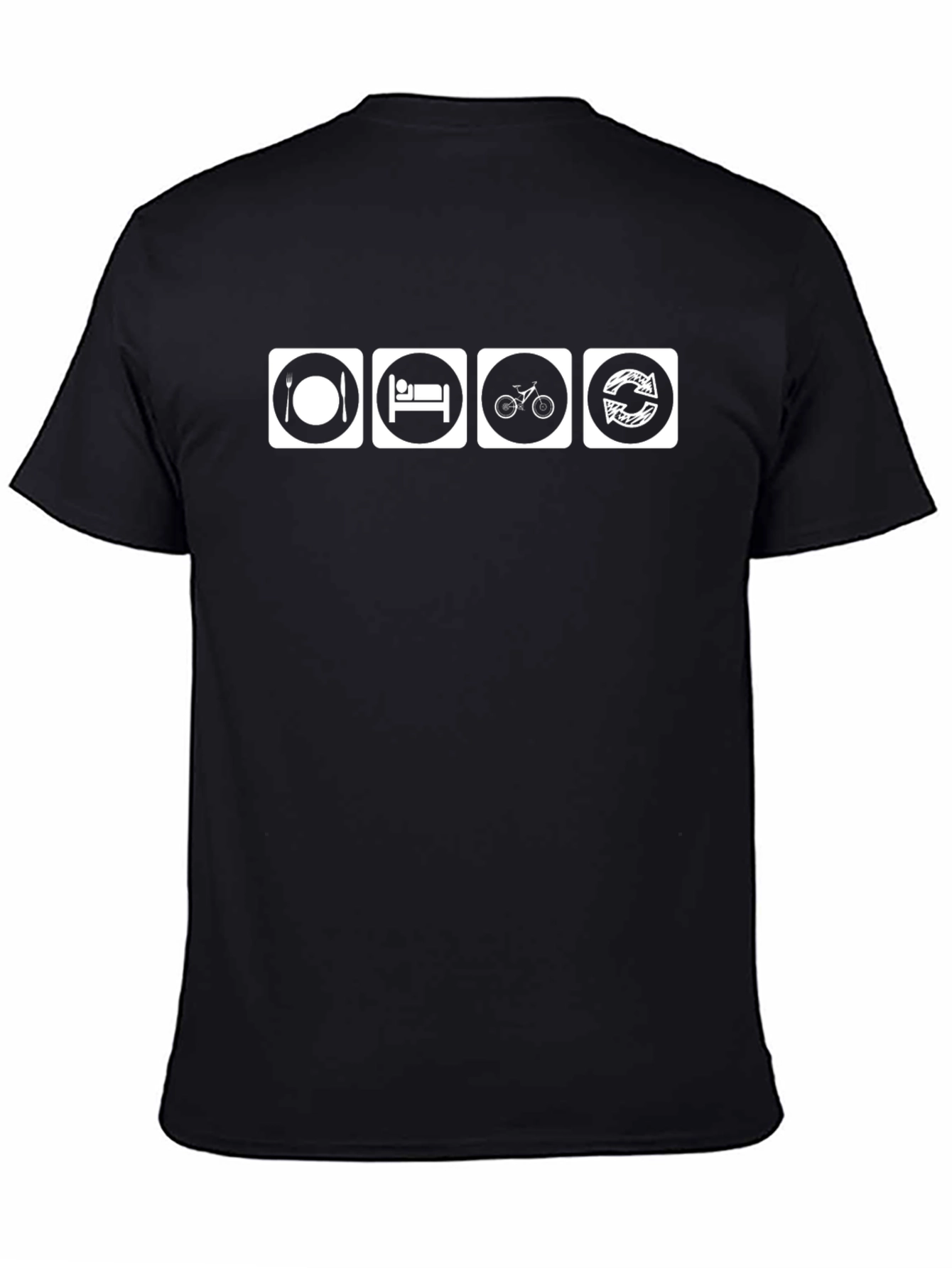 Eat Sleep Bike Repeat Black T-Shirt
