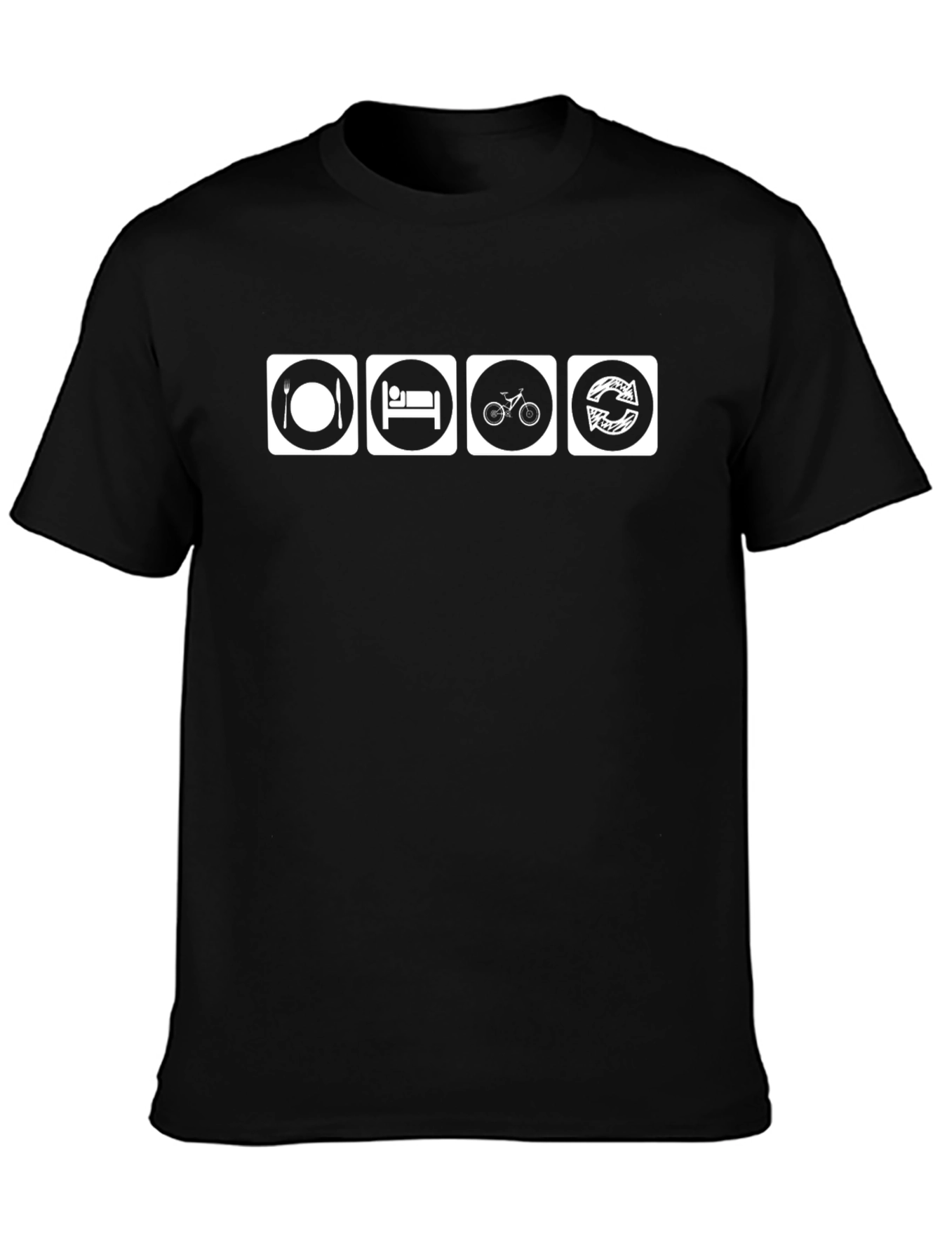 Eat Sleep Bike Repeat Black T-Shirt
