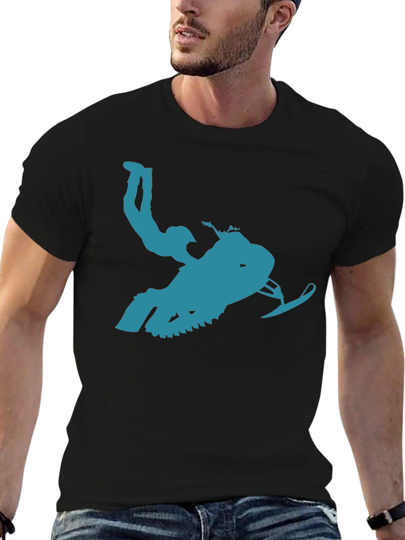Snowmobile Rider T-Shirt - Action Graphic Tee