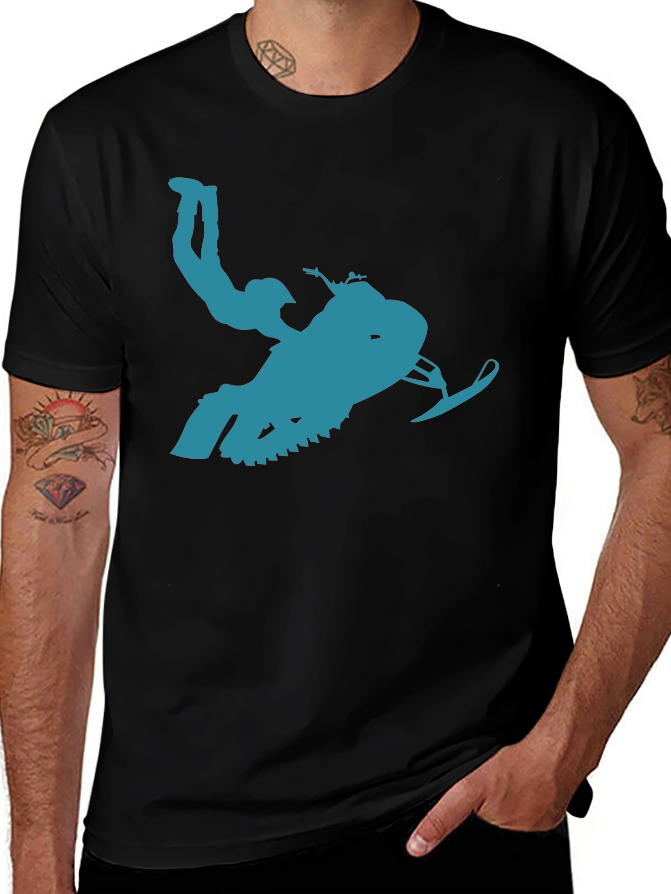 Snowmobile Rider T-Shirt - Action Graphic Tee