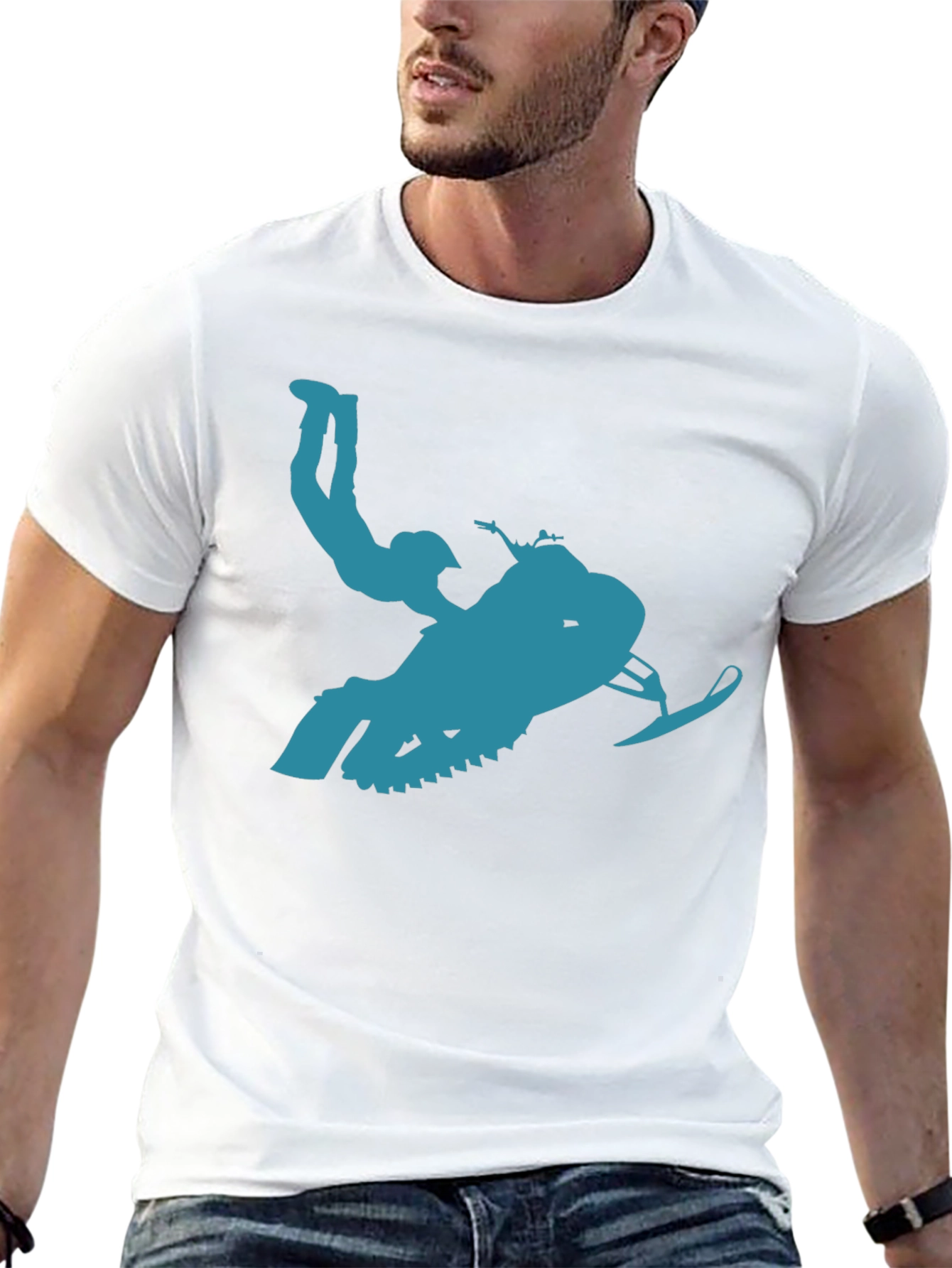 Snowmobile Rider T-Shirt - Action Graphic Tee