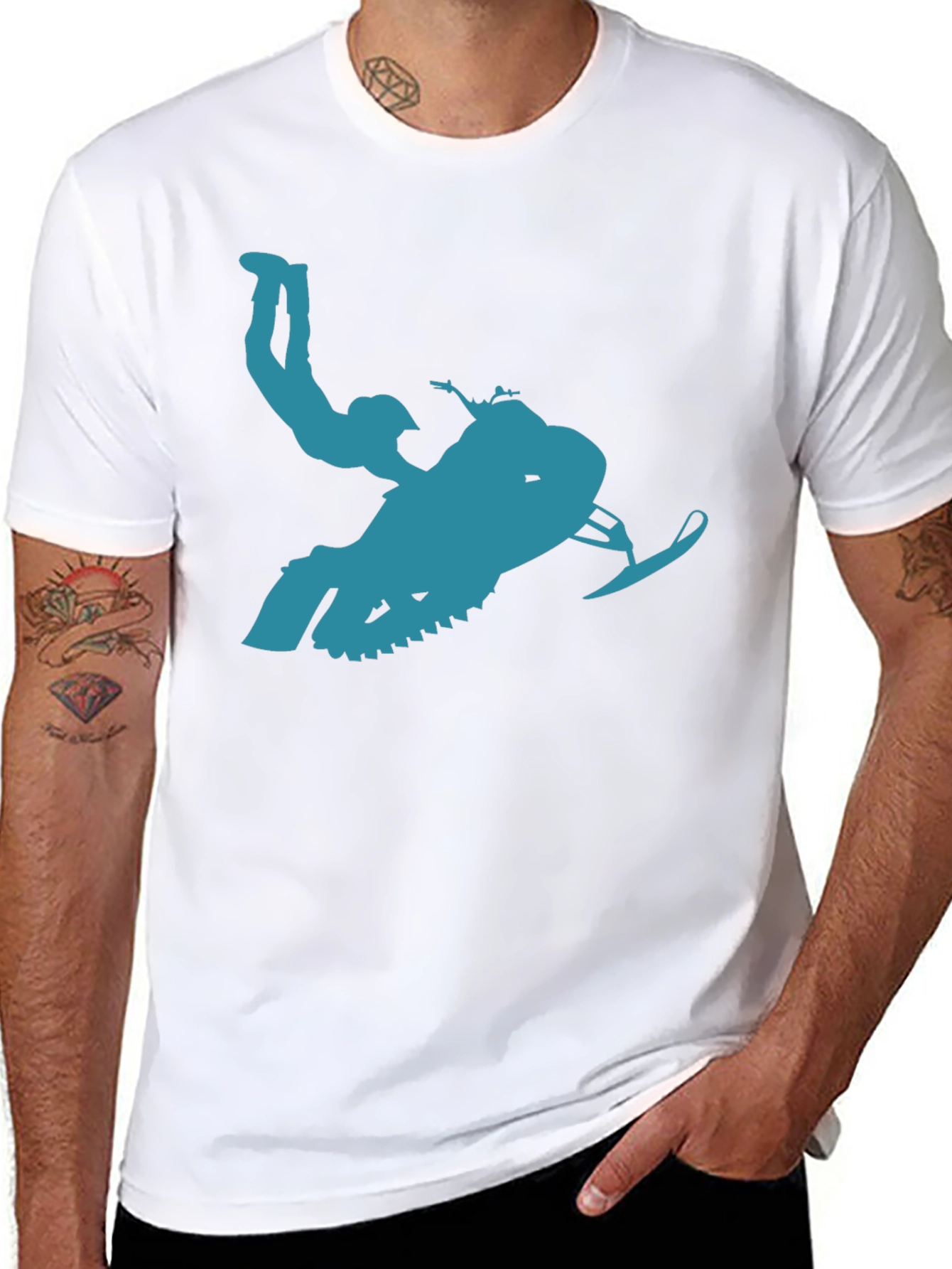 Snowmobile Rider T-Shirt - Action Graphic Tee
