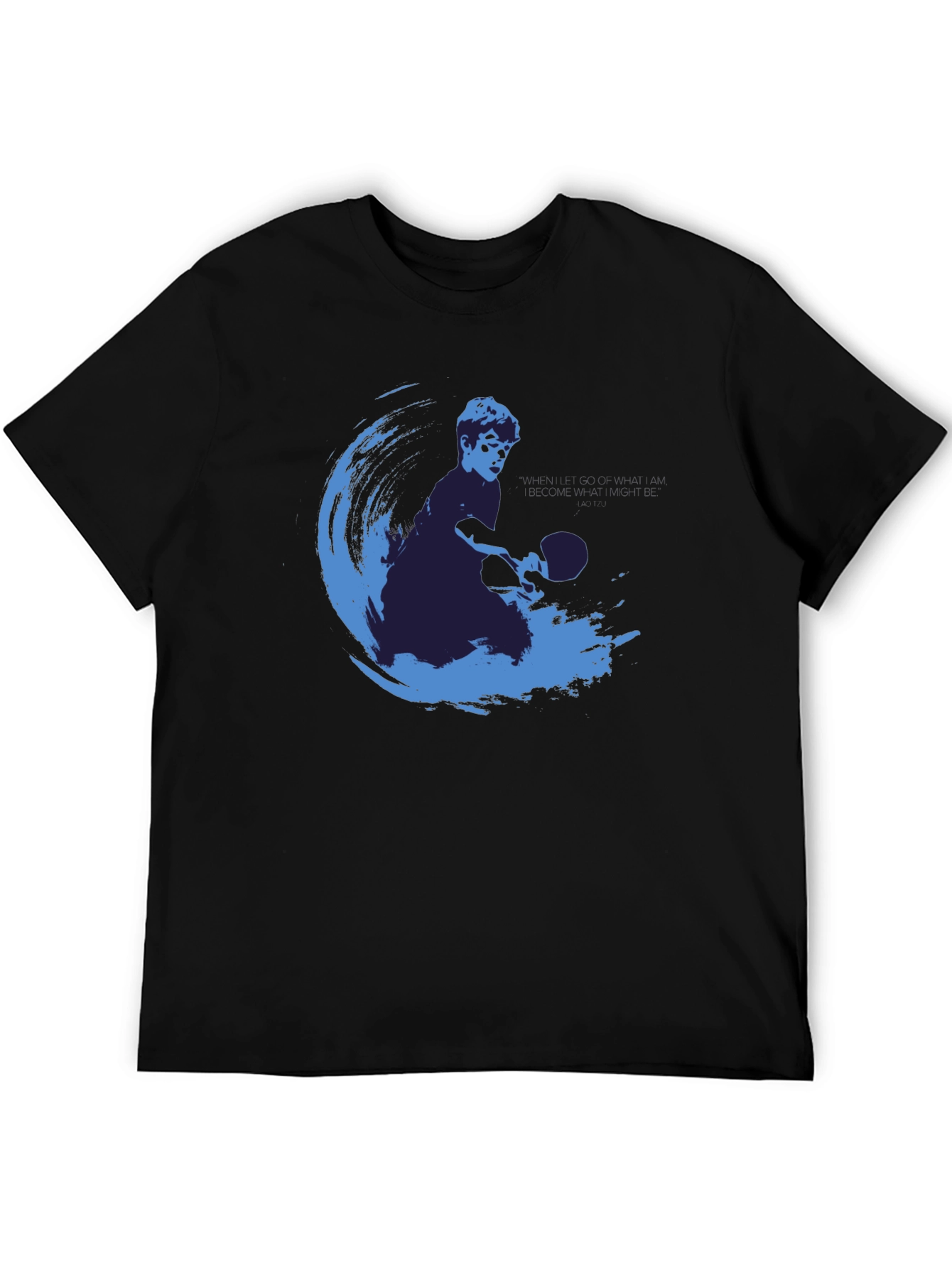 Table Tennis Player Graphic Tee - Modern Blue Design