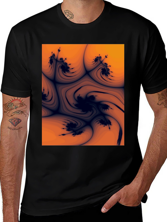 Abstract Art Graphic Tee - Black