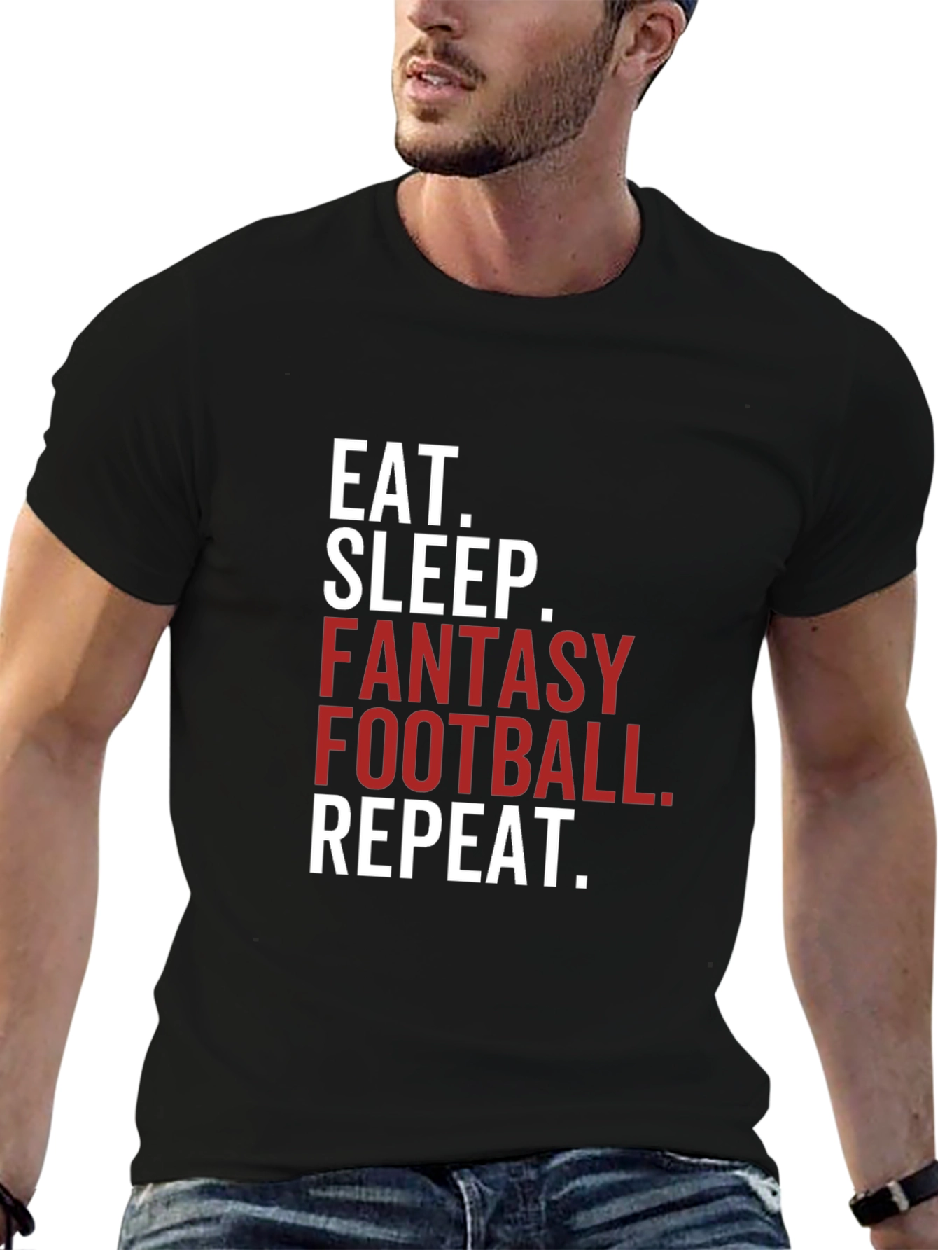 Eat Sleep Fantasy Football Repeat T-Shirt