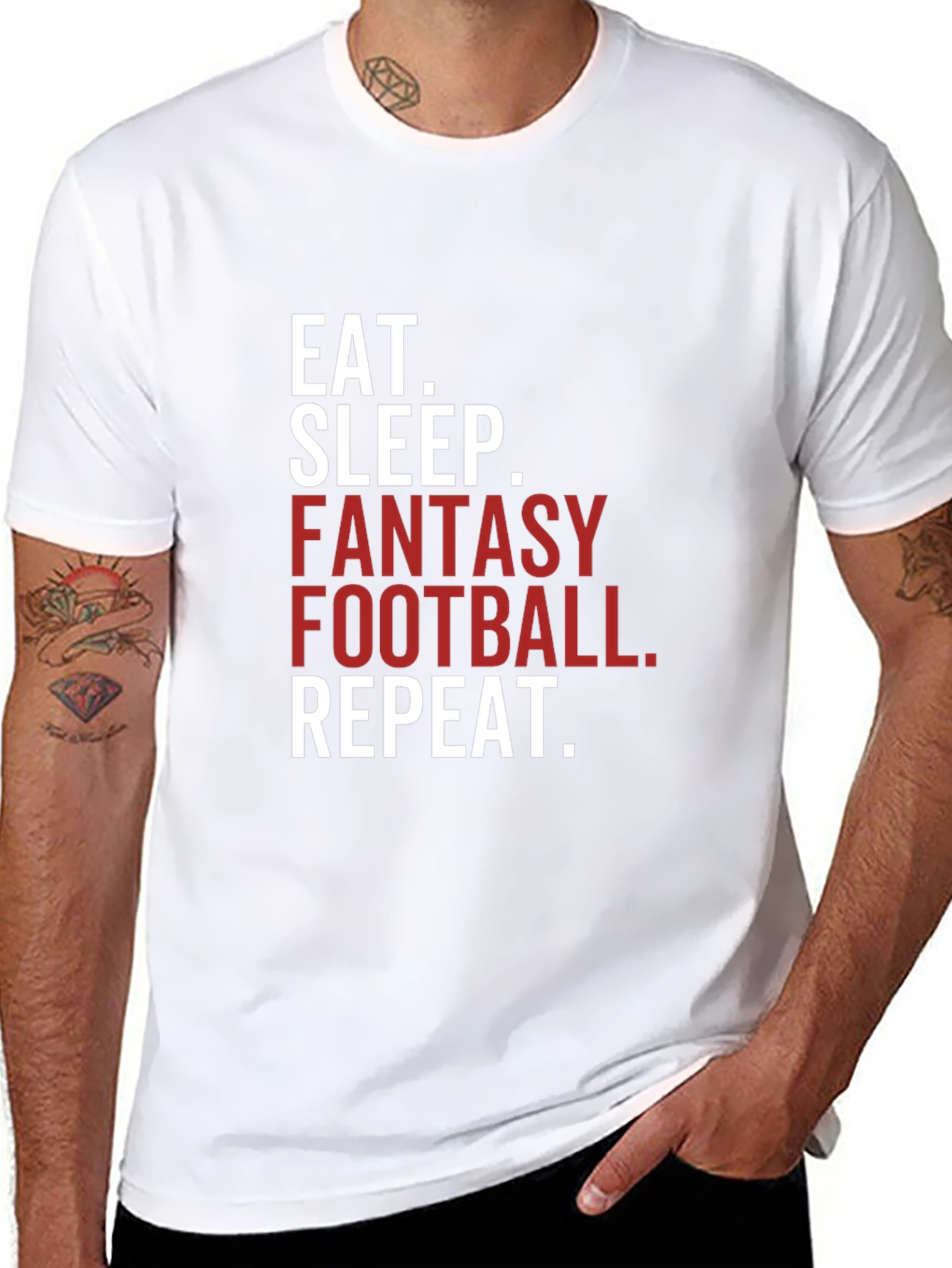 Eat Sleep Fantasy Football Repeat T-Shirt