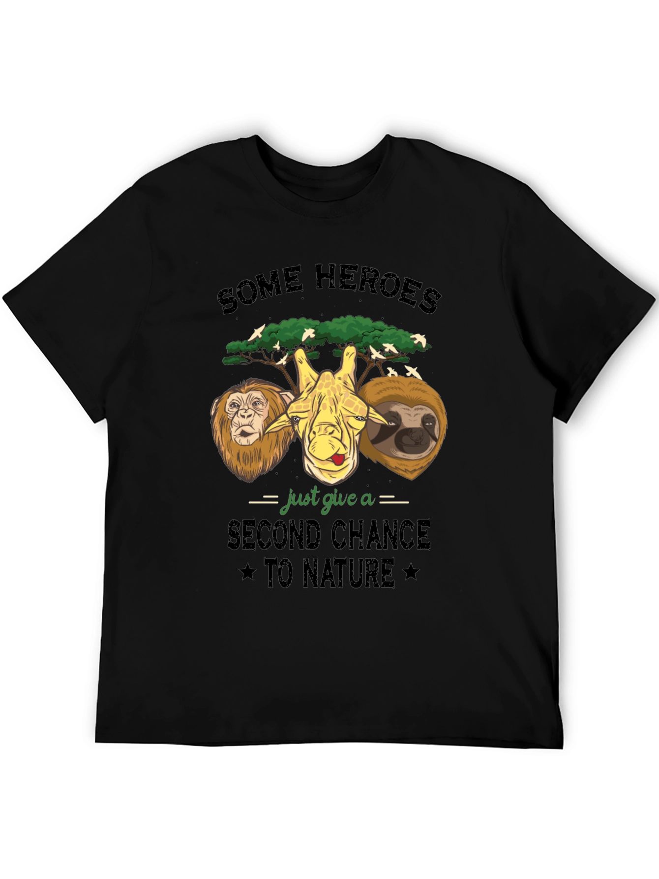 Some Heroes Nature T-Shirt: Lion Giraffe Sloth Graphic Tee