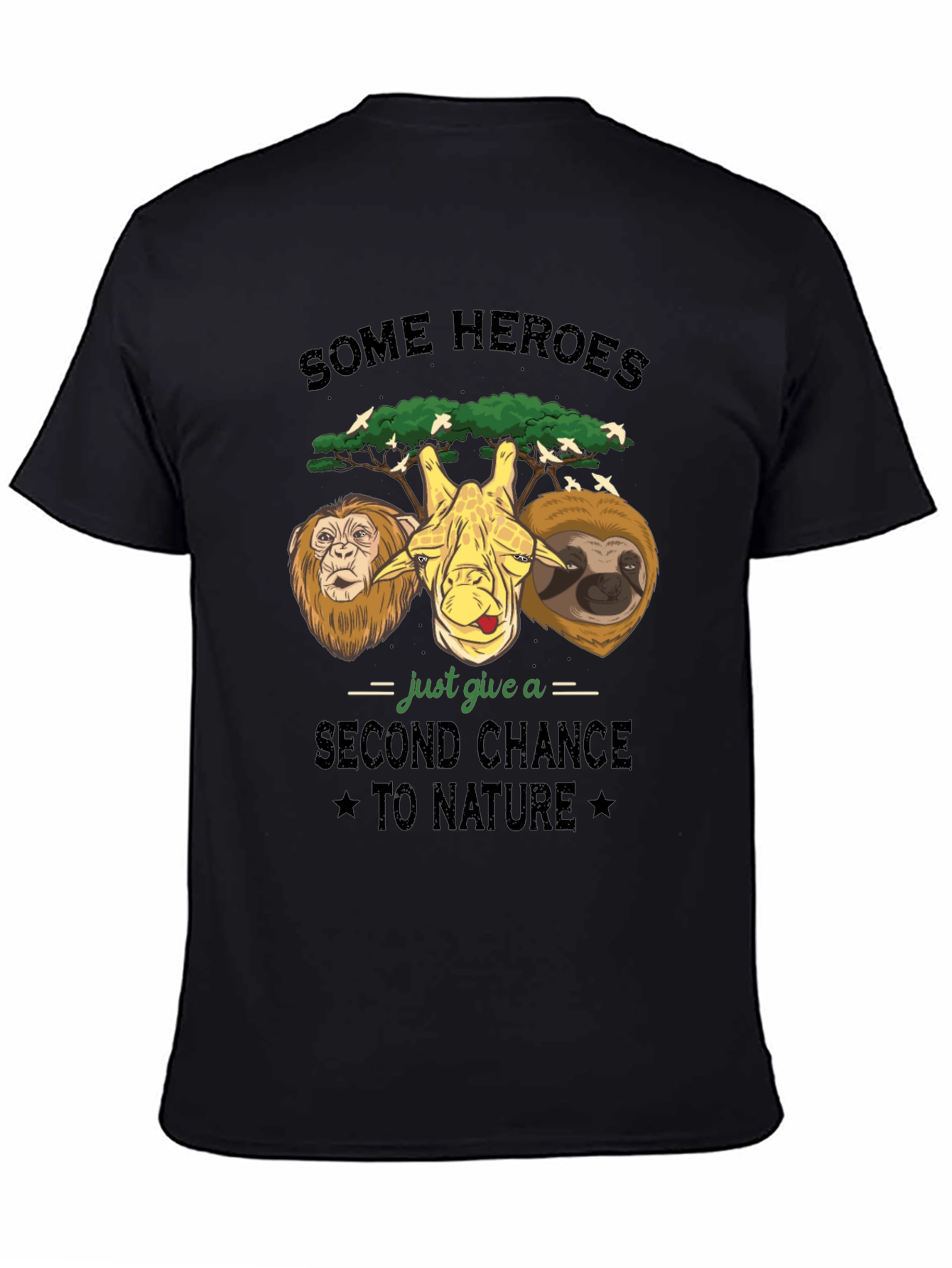 Some Heroes Nature T-Shirt: Lion Giraffe Sloth Graphic Tee