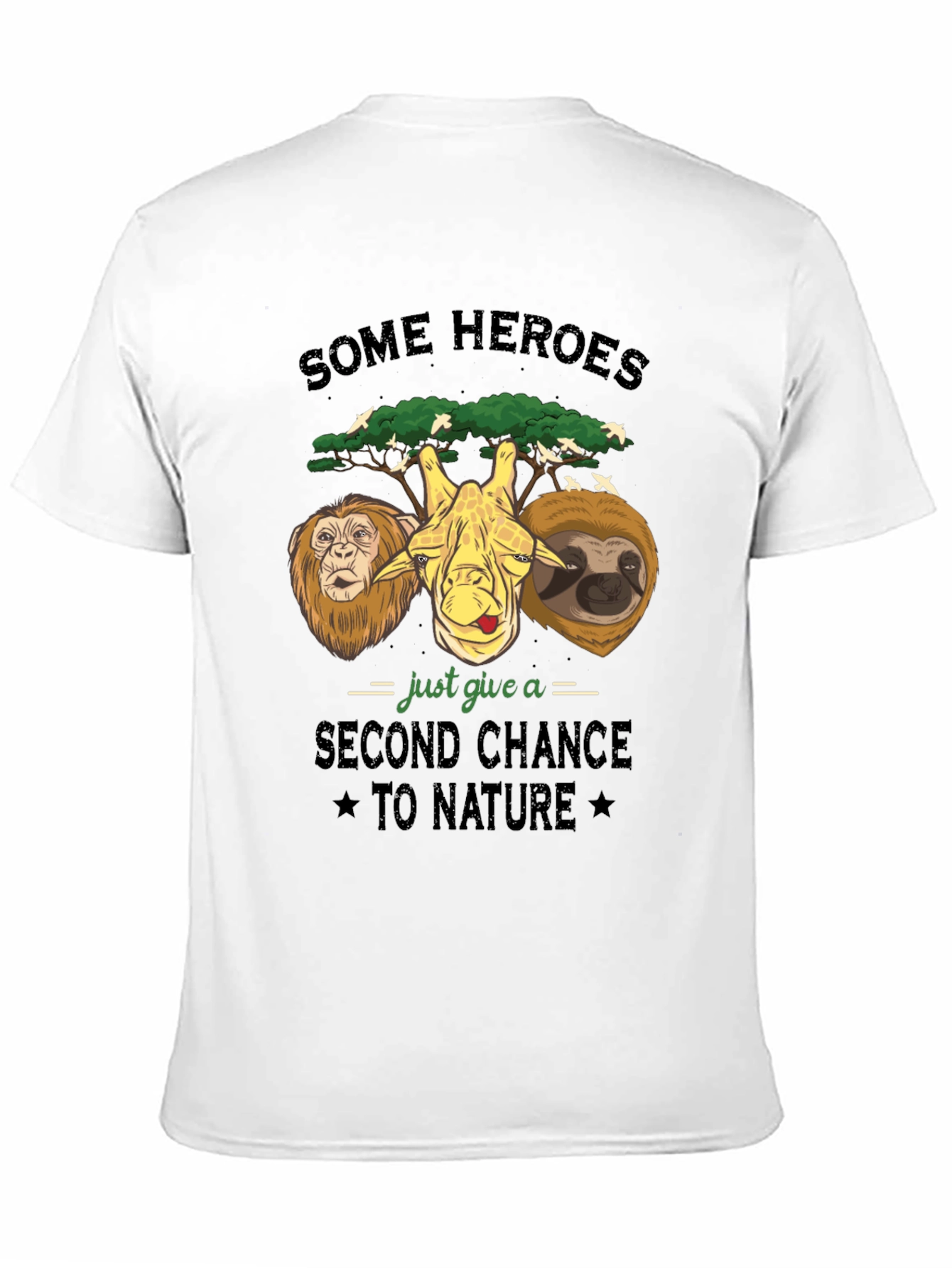 Some Heroes Nature T-Shirt: Lion Giraffe Sloth Graphic Tee
