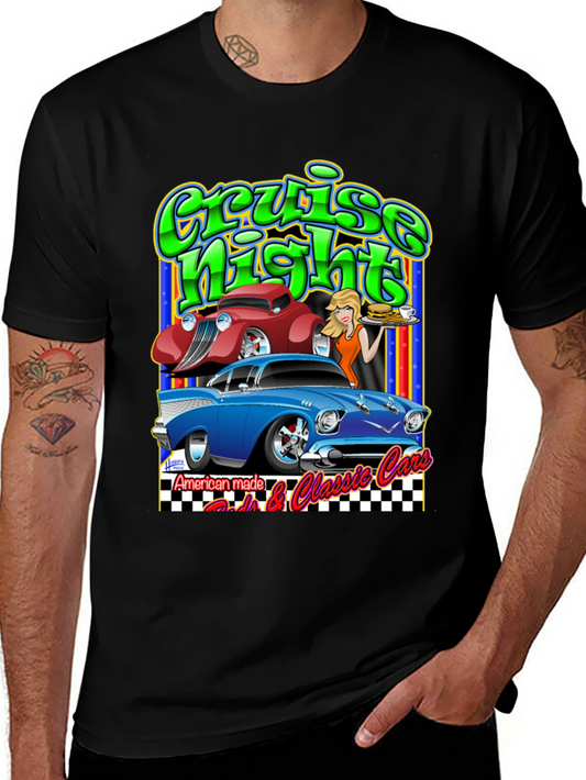 Cruise Night Cars Graphic T-Shirt