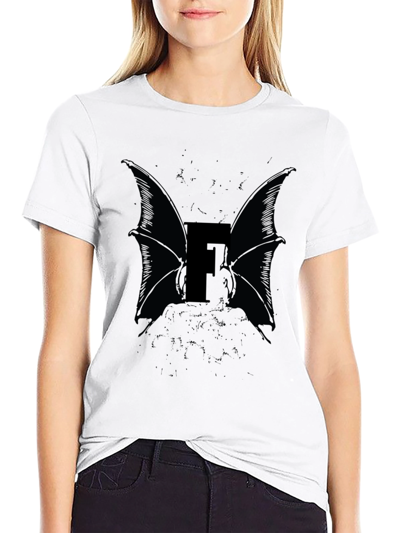 Bat Wing Letter F Graphic Tee