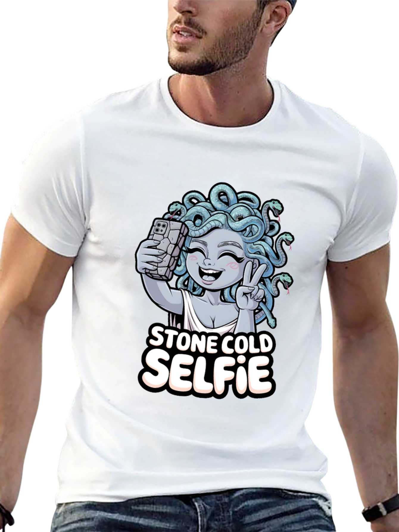 Stone Cold Selfie Medusa Graphic Tee