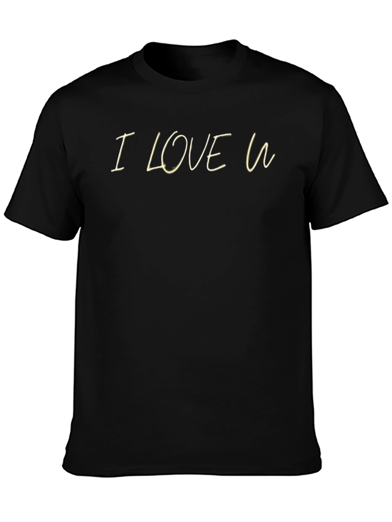 I Love U Black T-Shirt - Stylish Casual Wear