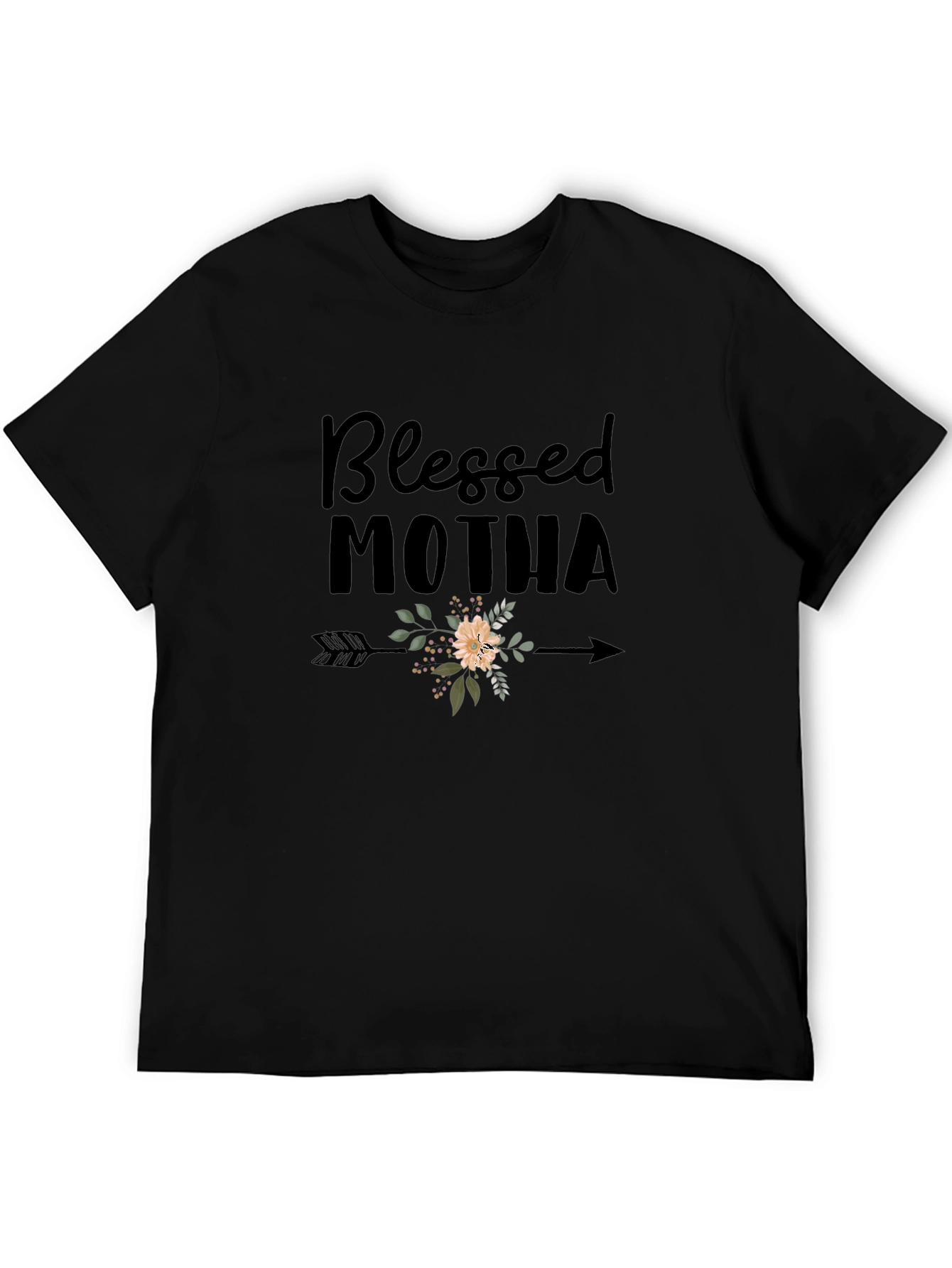 Blessed Motha Floral Arrow Graphic Tee