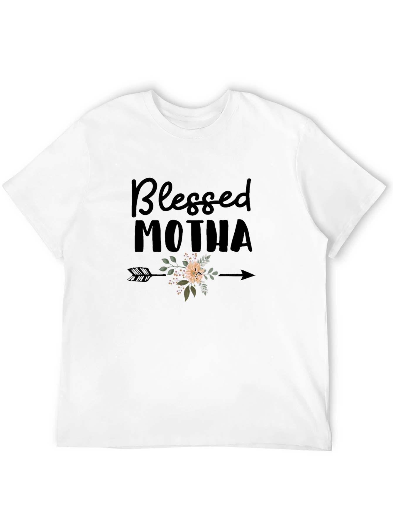 Blessed Motha Floral Arrow Graphic Tee