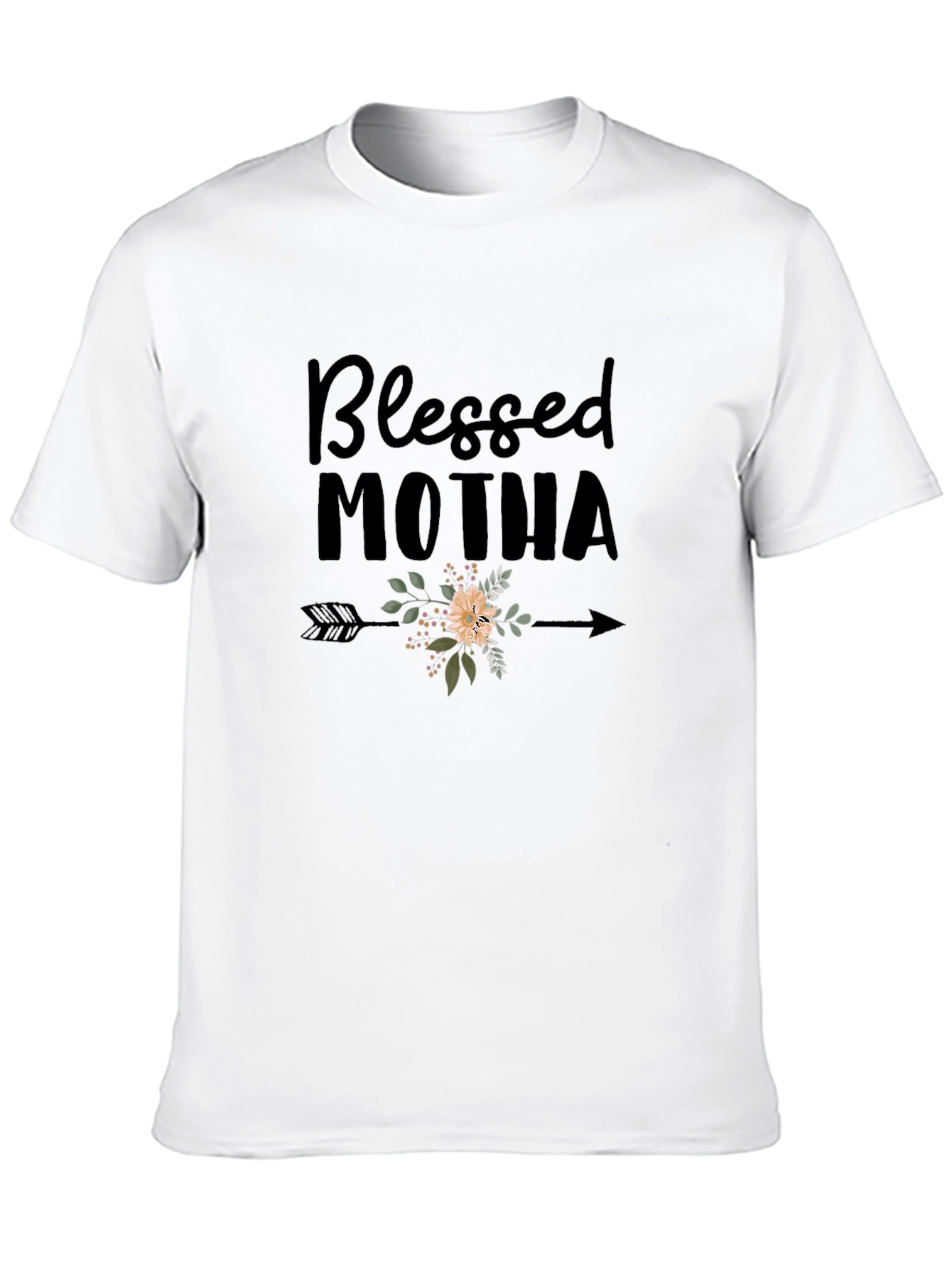 Blessed Motha Floral Arrow Graphic Tee