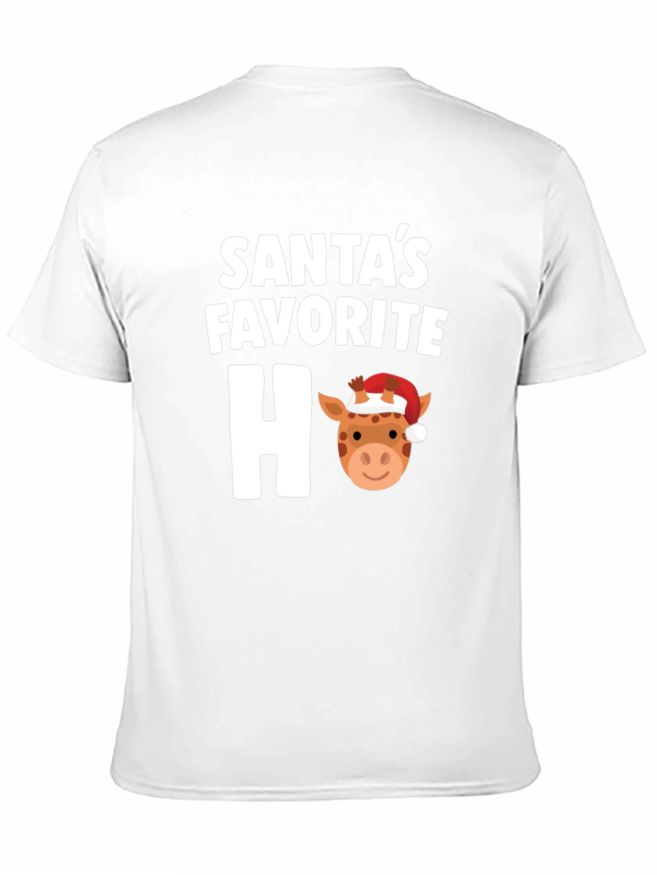 Santas Favorite Ho Ho Ho Giraffe Holiday T-Shirt