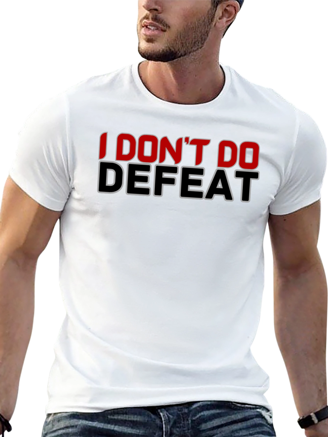 I Dont Do Defeat Black Graphic Tee