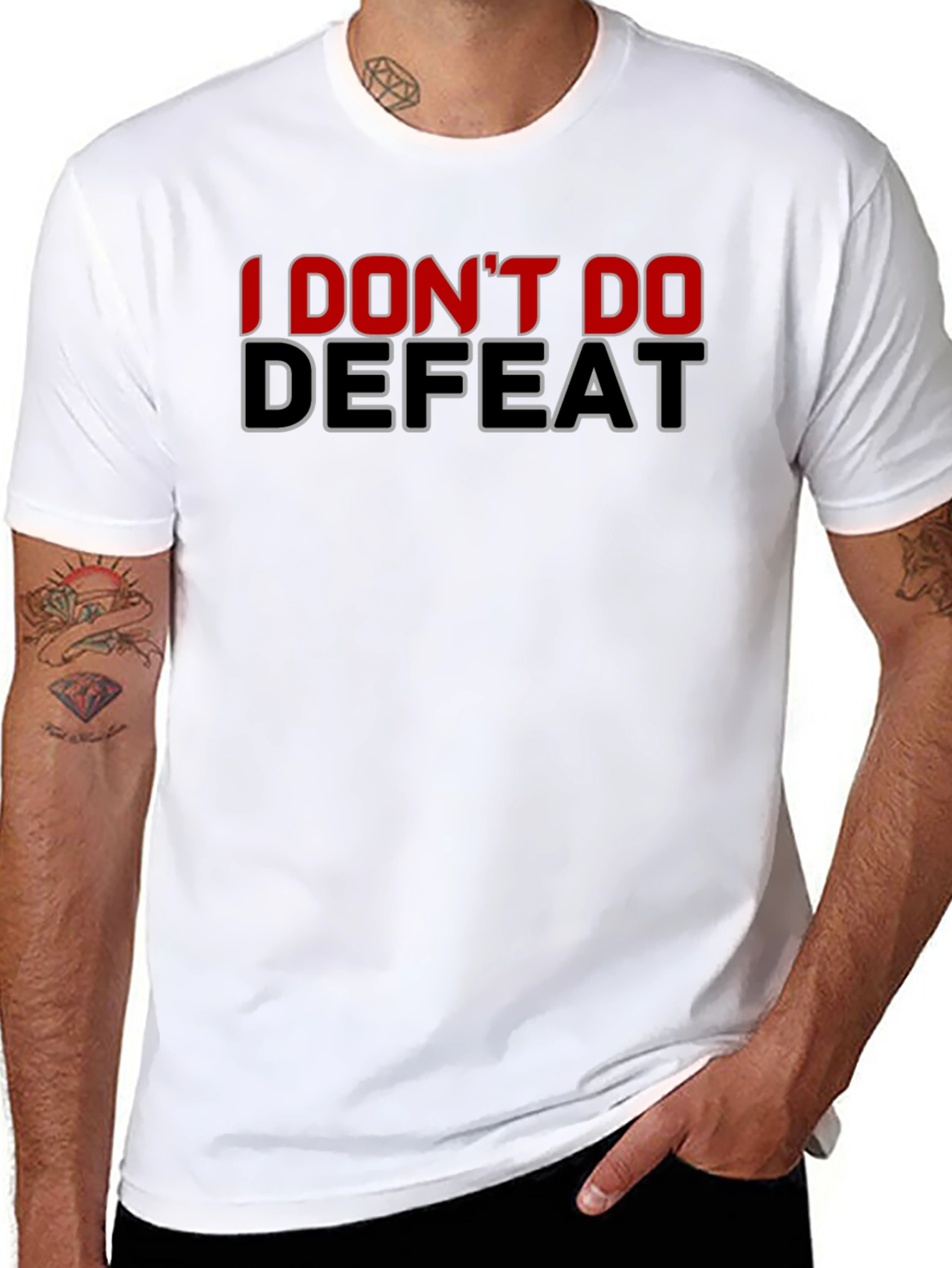 I Dont Do Defeat Black Graphic Tee