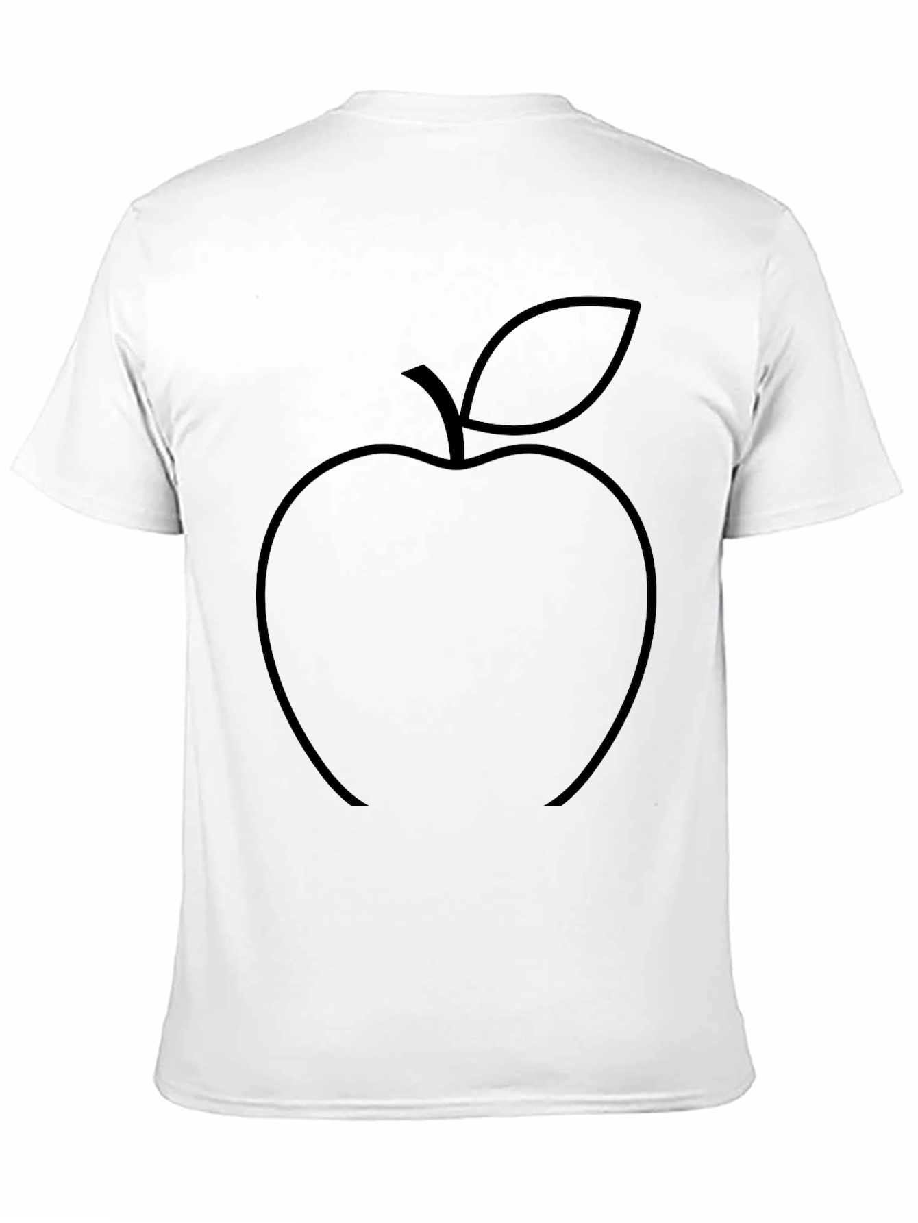 Minimalist Apple Outline Black T-Shirt