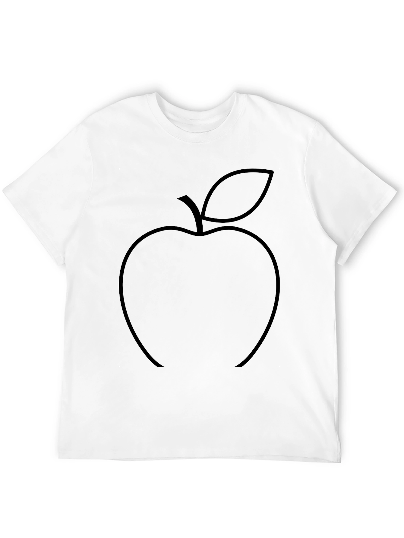 Minimalist Apple Outline Black T-Shirt