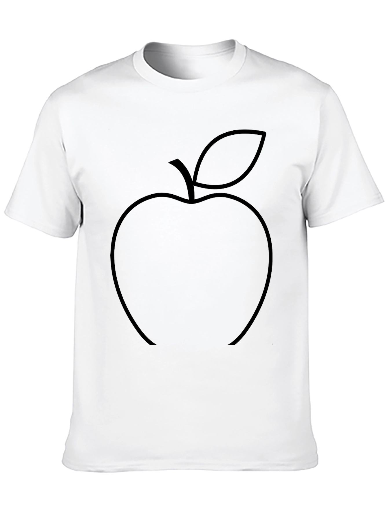 Minimalist Apple Outline Black T-Shirt