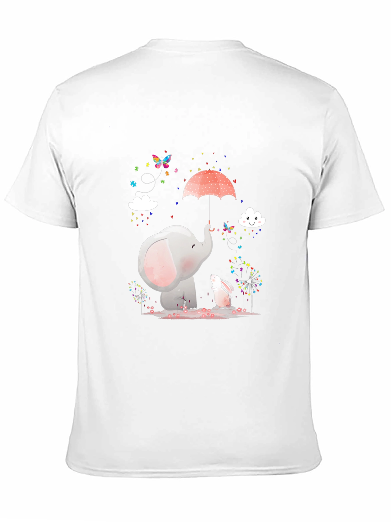 Cute Elephant & Bunny Graphic Tee