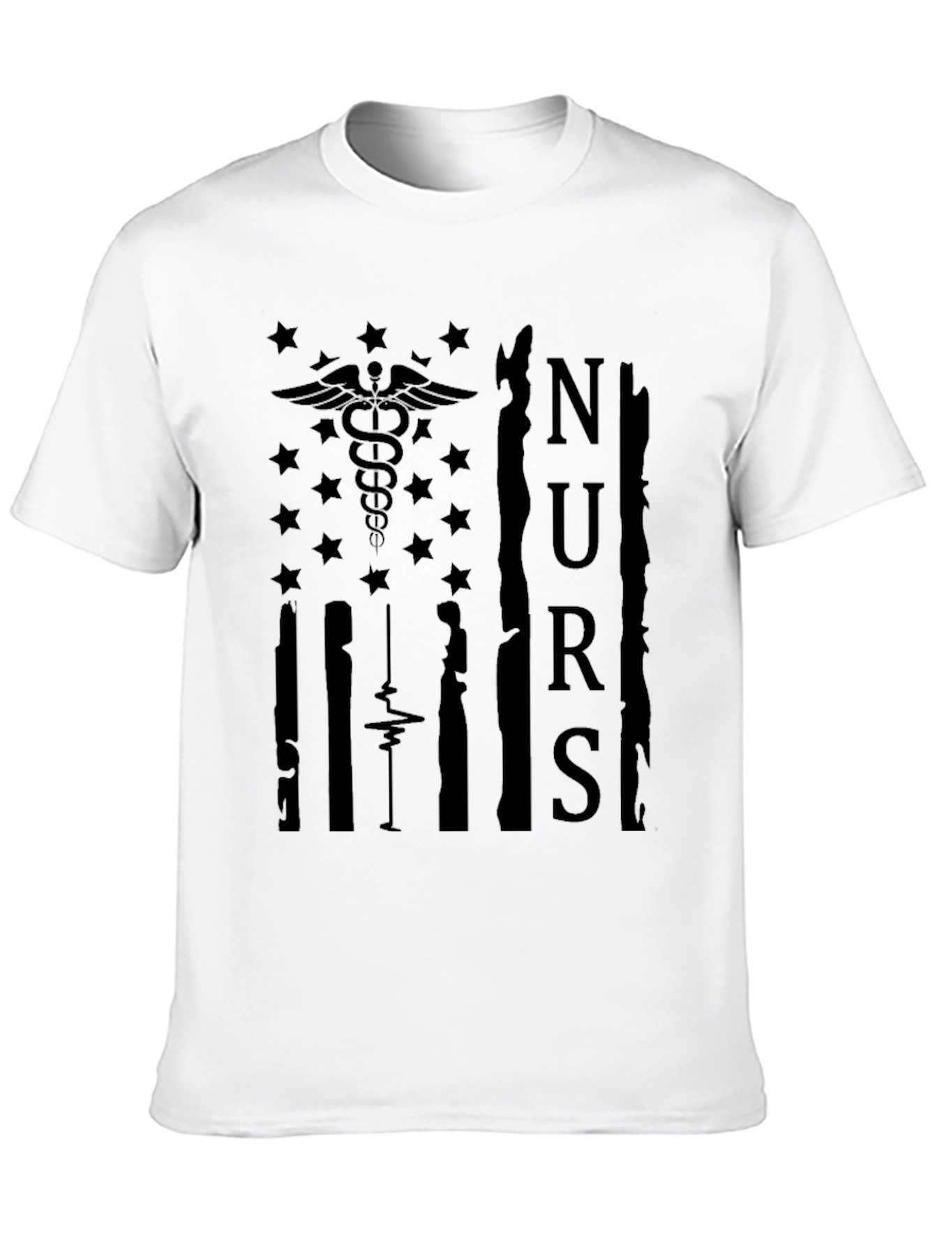 Nurse Flag Graphic Tee - Black