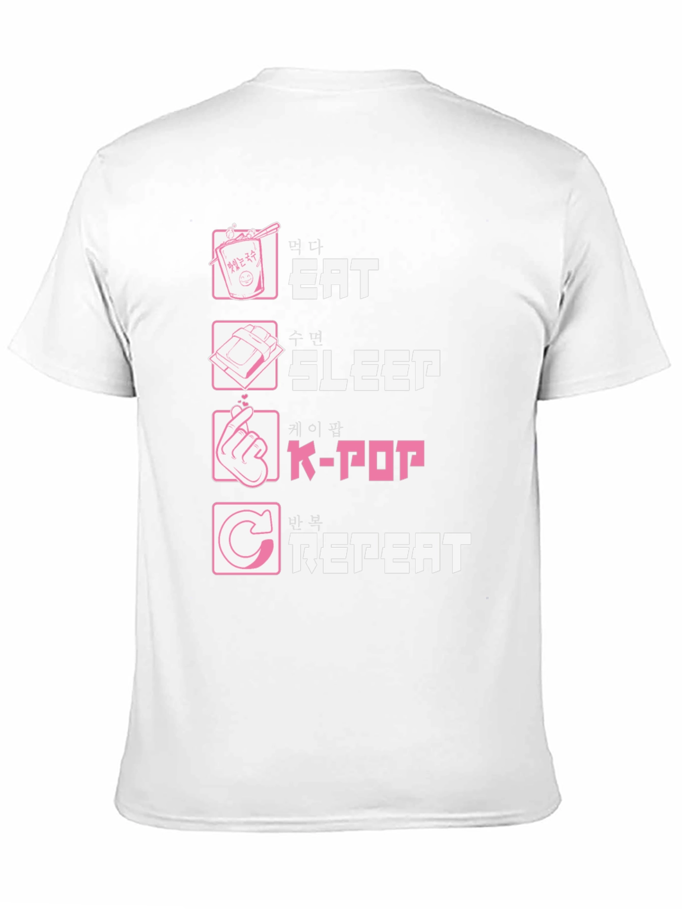 Eat Sleep K-Pop Repeat Black Graphic Tee
