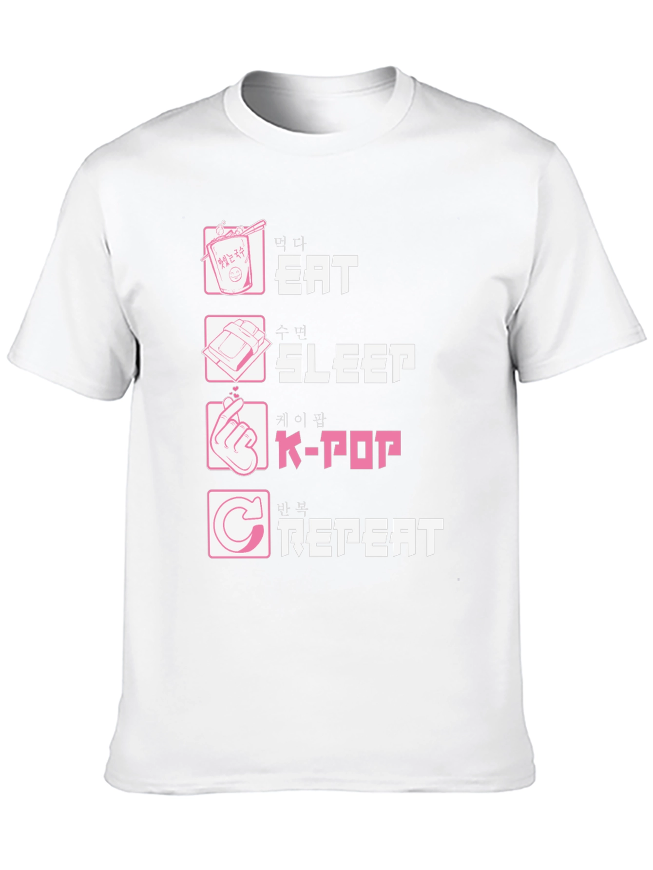 Eat Sleep K-Pop Repeat Black Graphic Tee