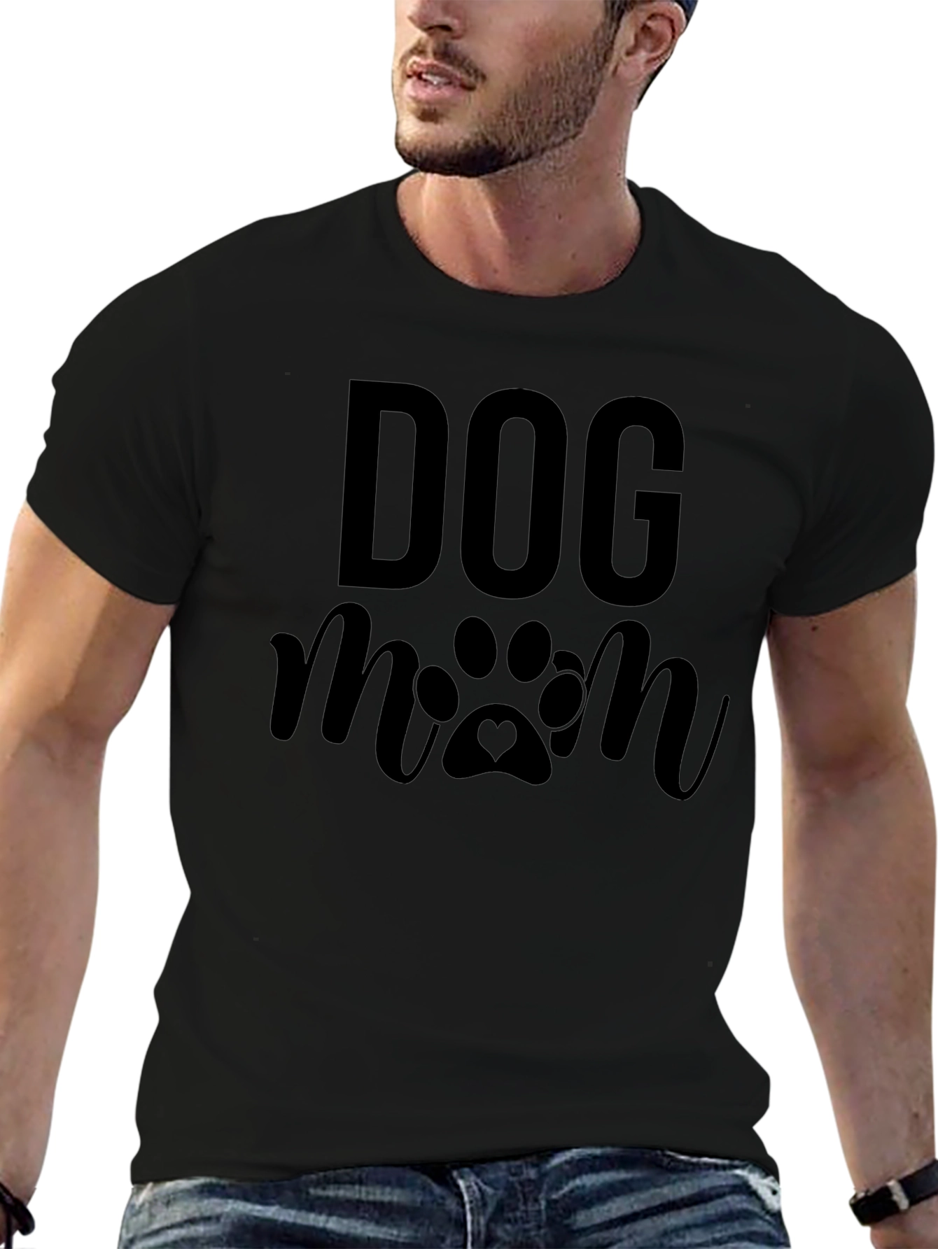 Dog Mom Graphic Tee - Black