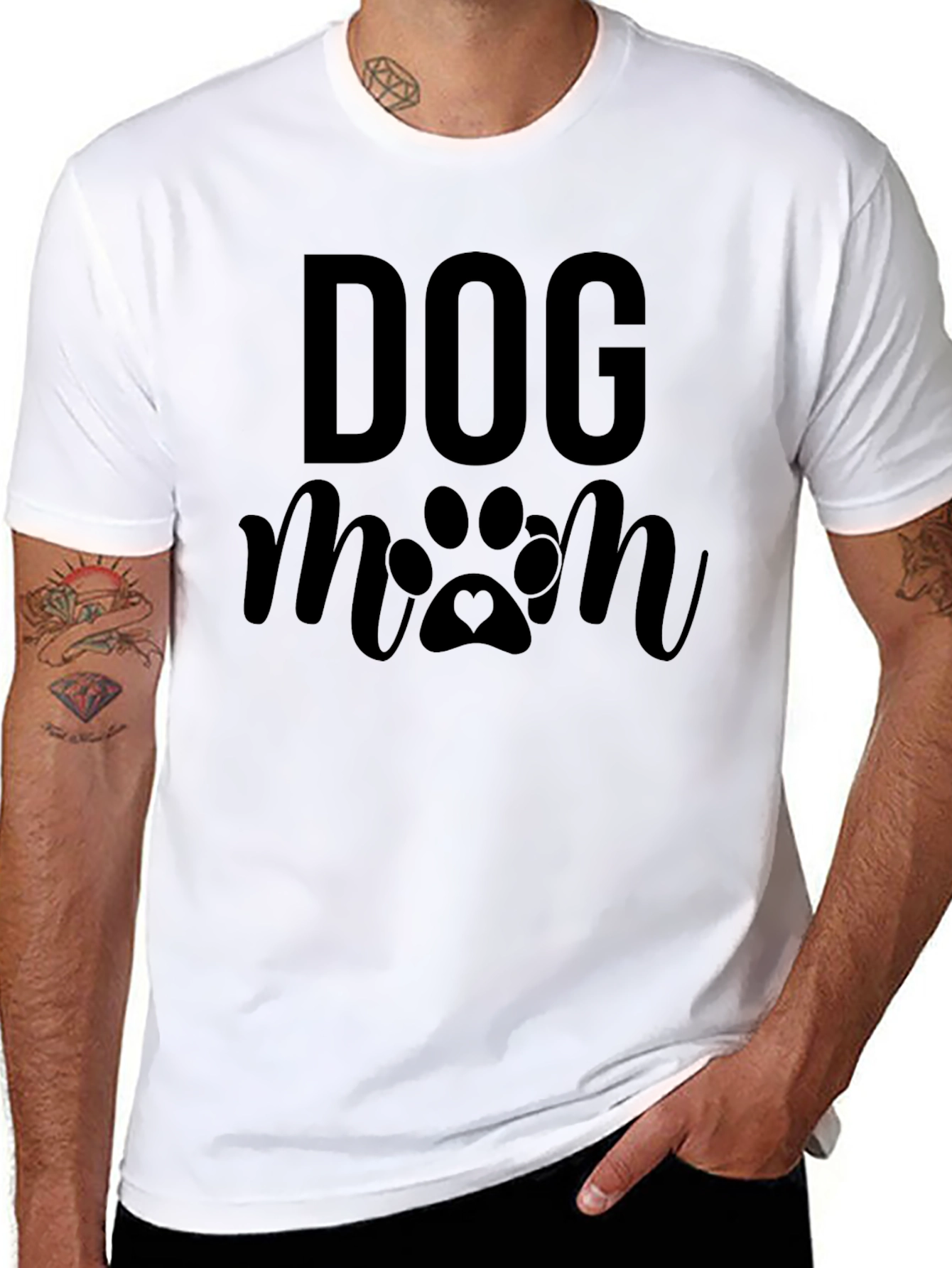 Dog Mom Graphic Tee - Black