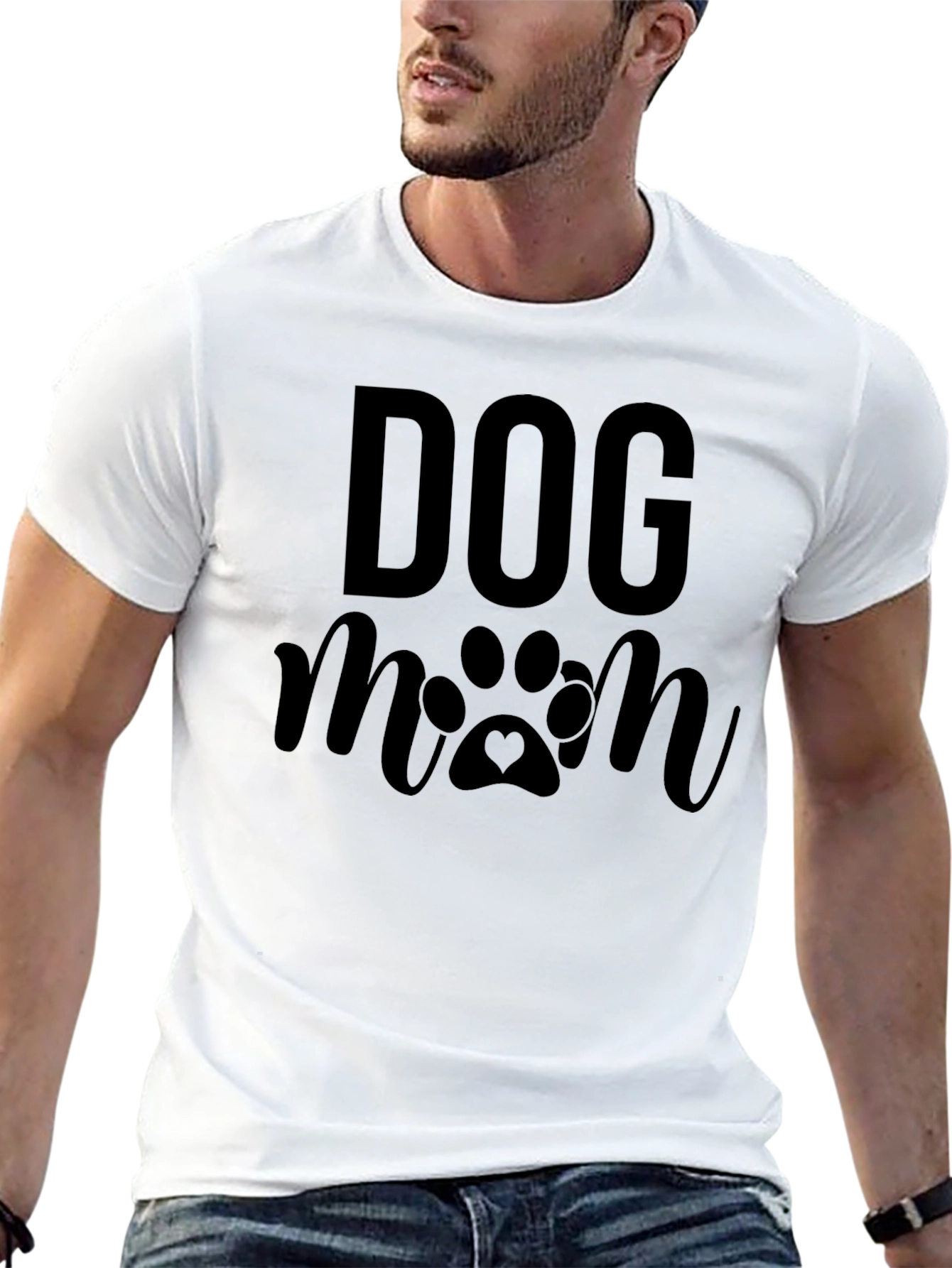 Dog Mom Graphic Tee - Black