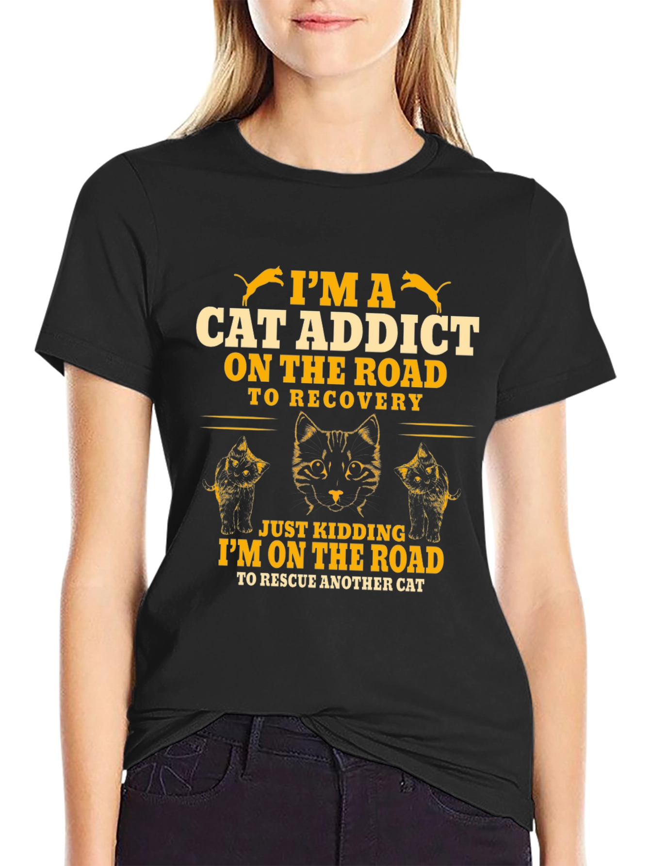 Cat Addict T-Shirt - On The Road to Rescue