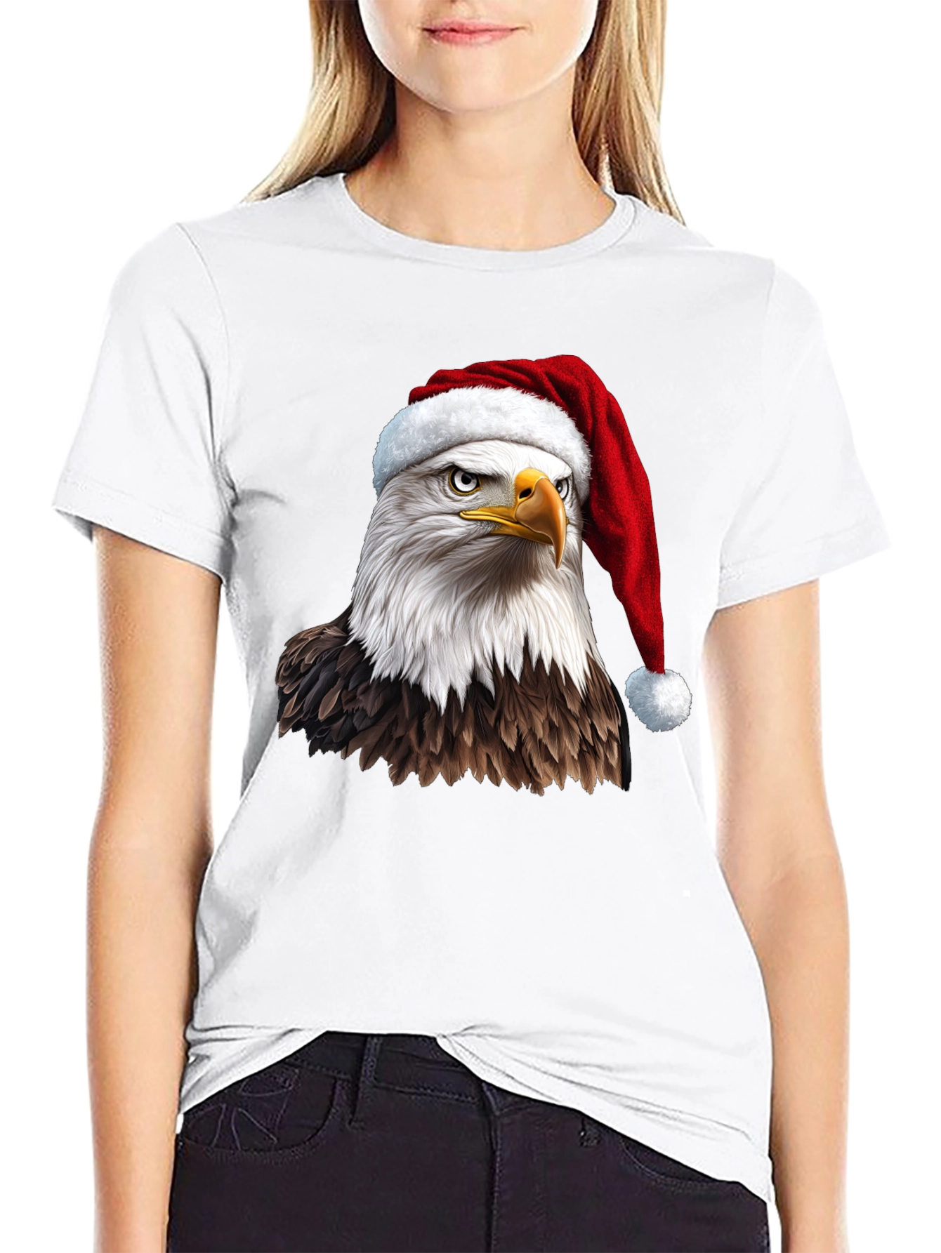 Eagle Santa Hat Graphic Tee