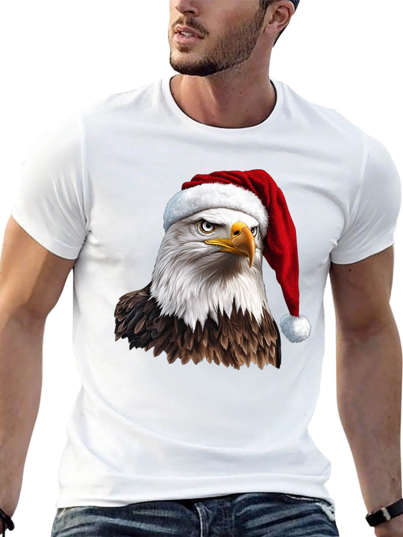Eagle Santa Hat Graphic Tee