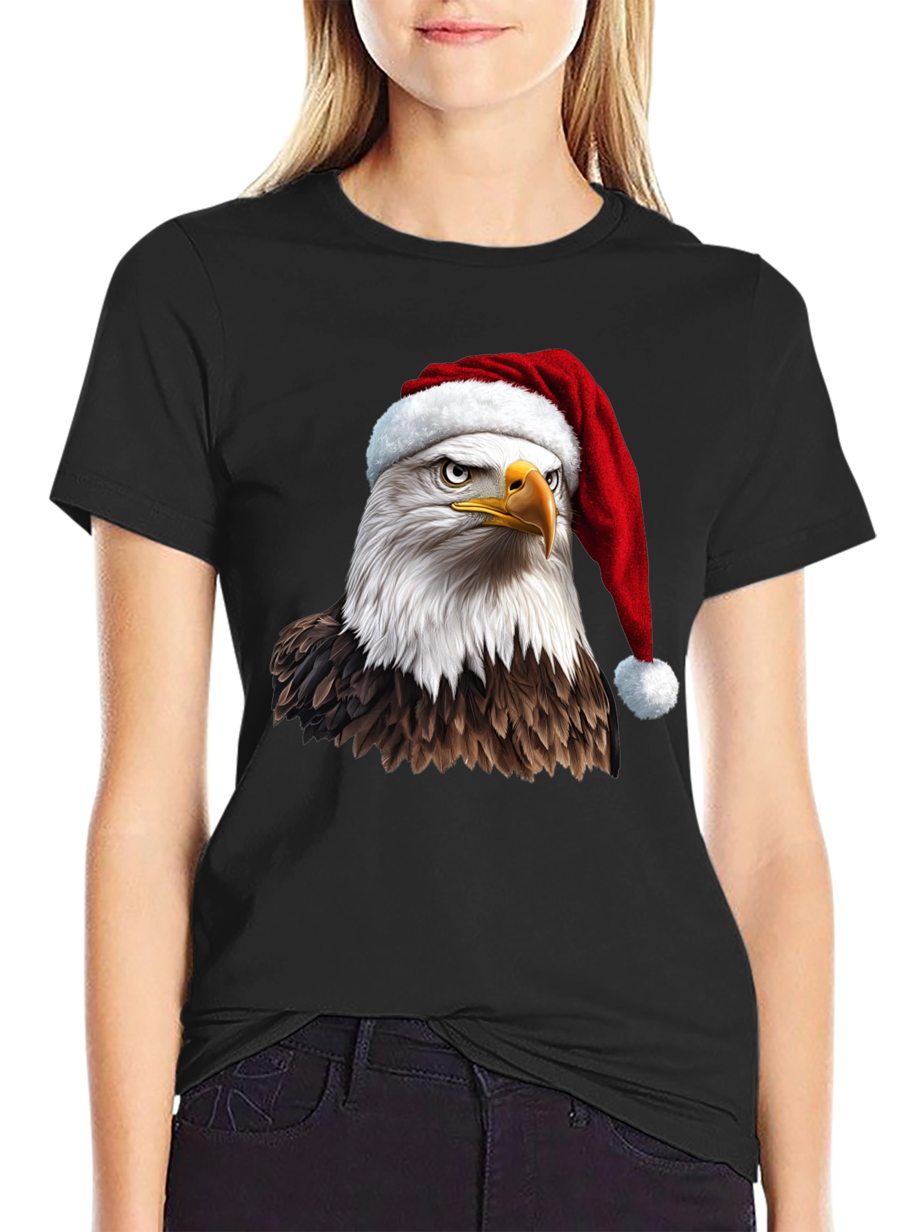 Eagle Santa Hat Graphic Tee